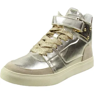 Adorree Womens Faux Leather High Top Fashion Sneakers