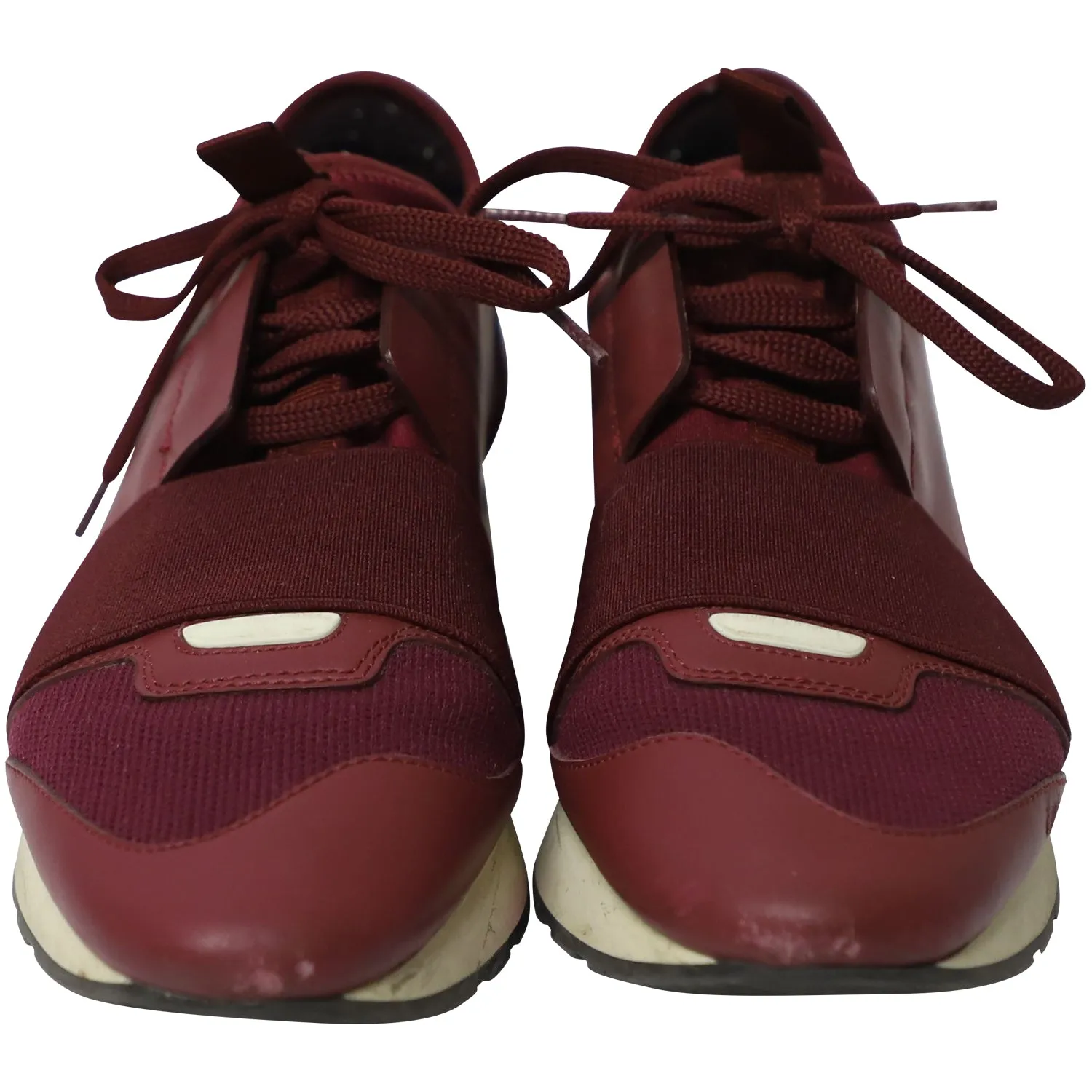 Balenciaga Race Runners in Red Purple Leather
