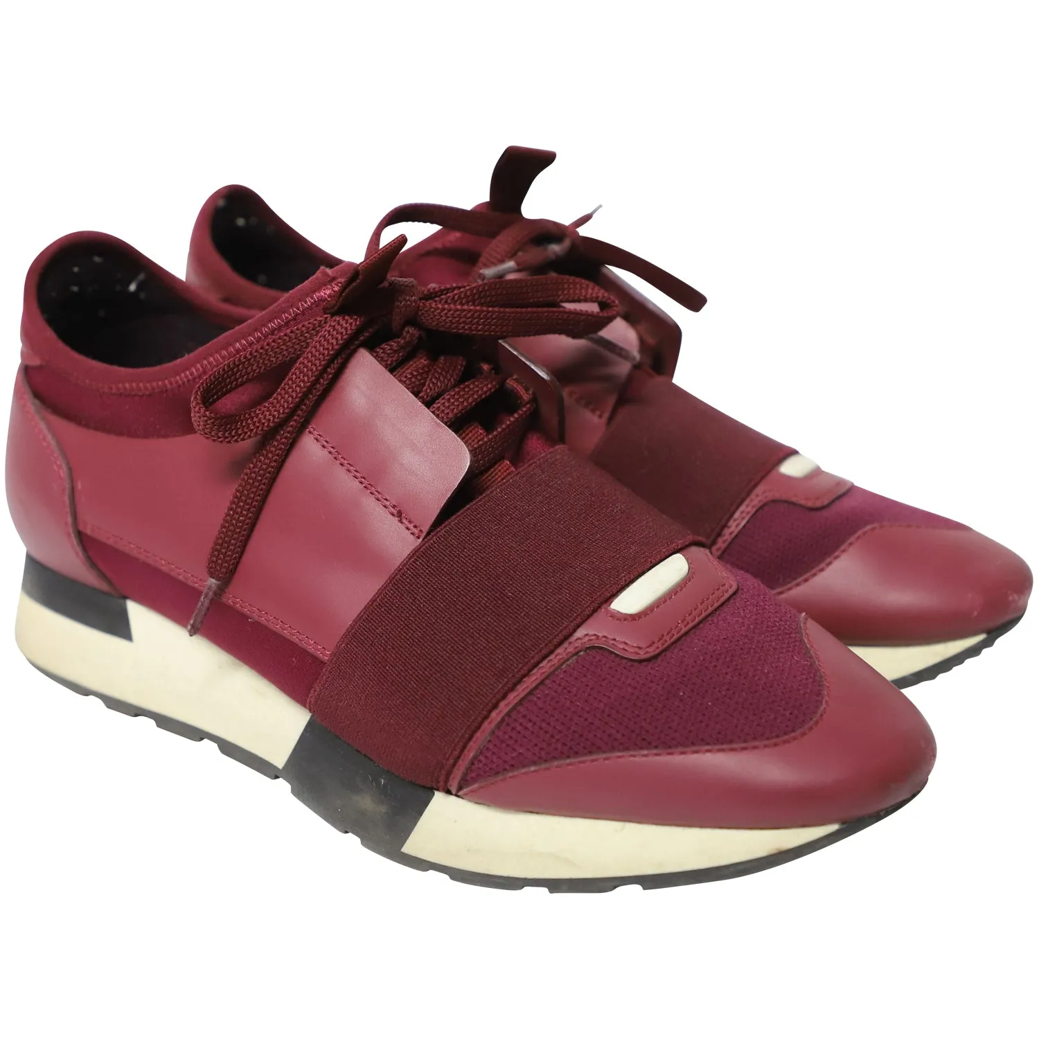 Balenciaga Race Runners in Red Purple Leather