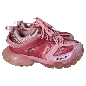 Balenciaga Track Clear Sole Sneakers in Pink Polyurethane