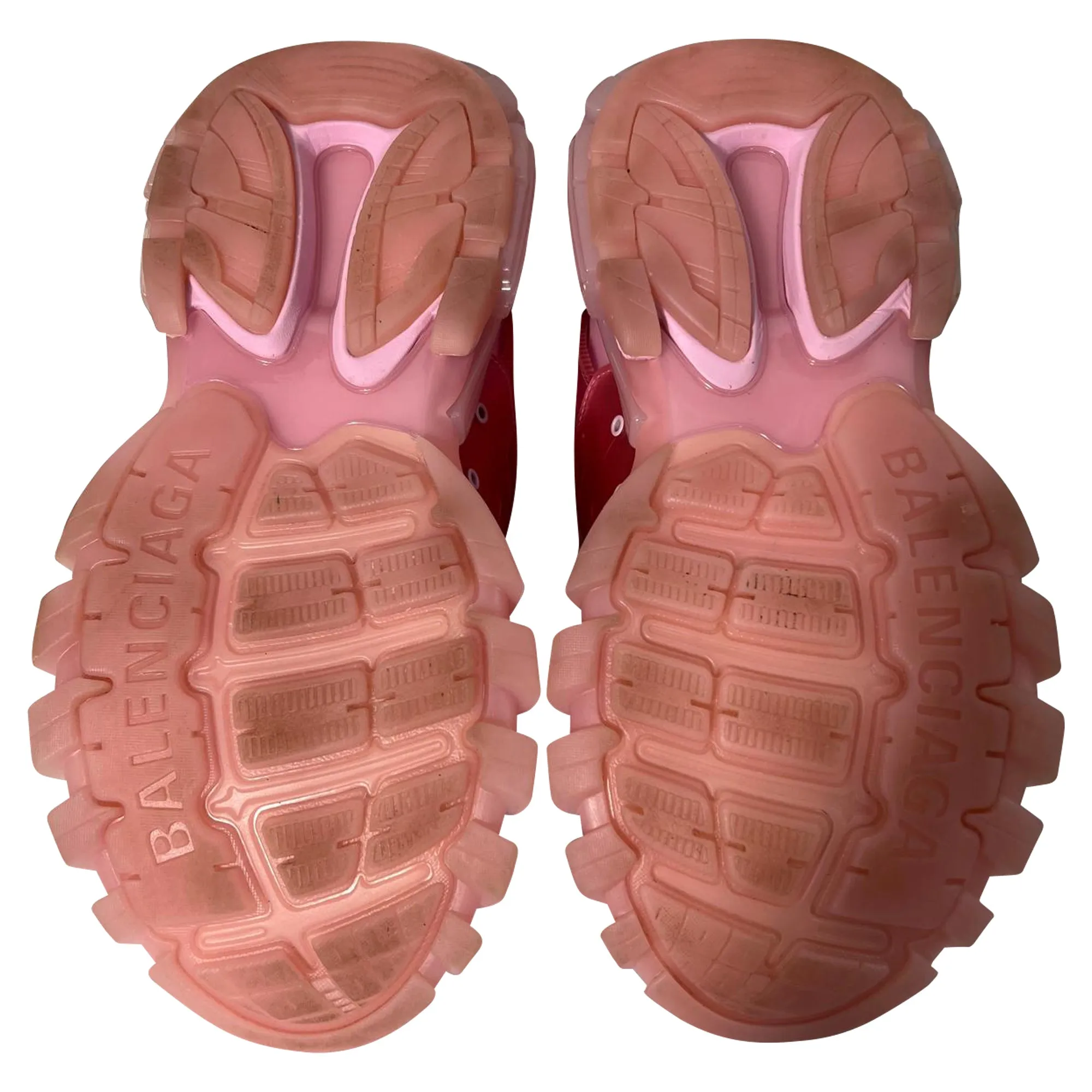 Balenciaga Track Clear Sole Sneakers in Pink Polyurethane