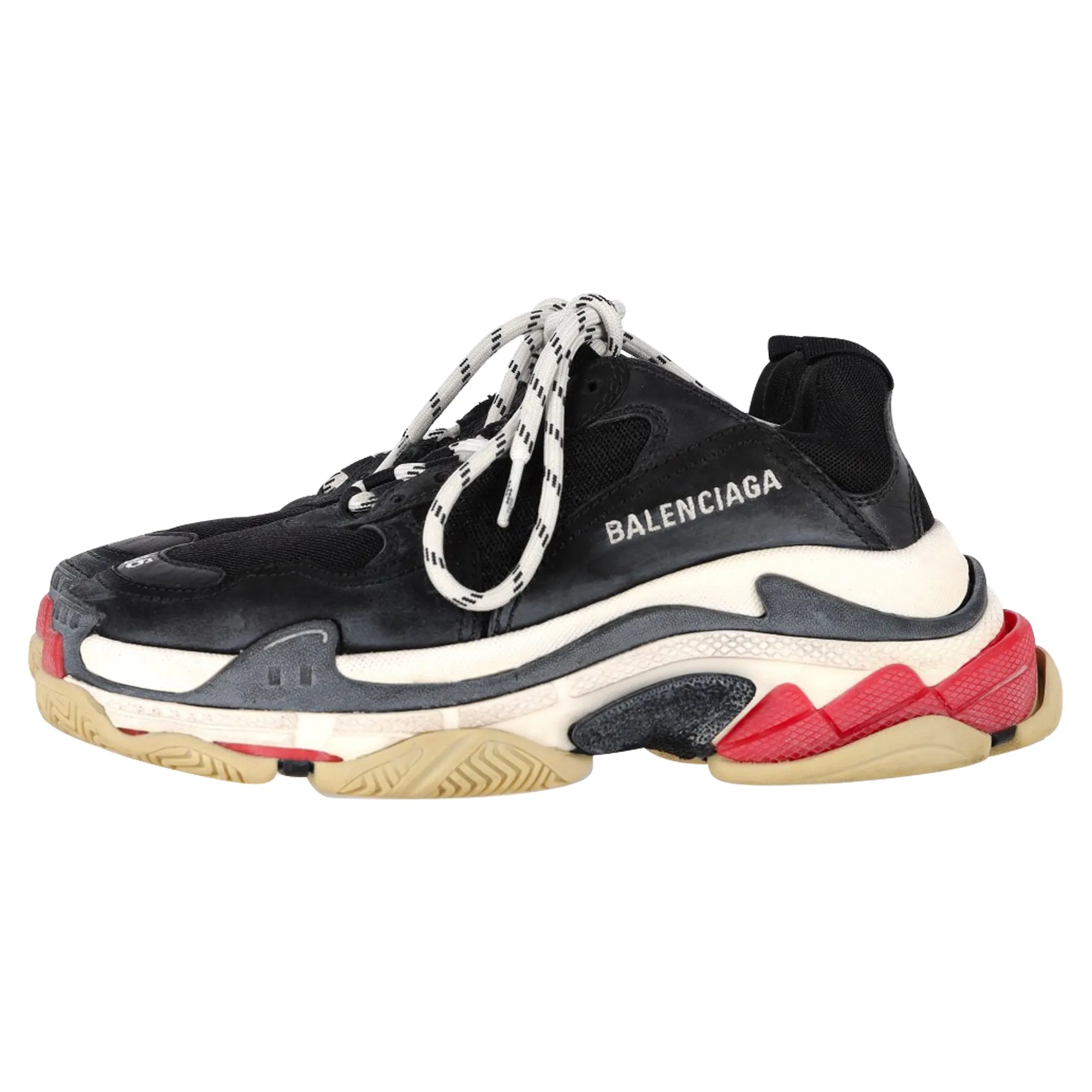Balenciaga Triple S Sneakers in Black White Red Polyester