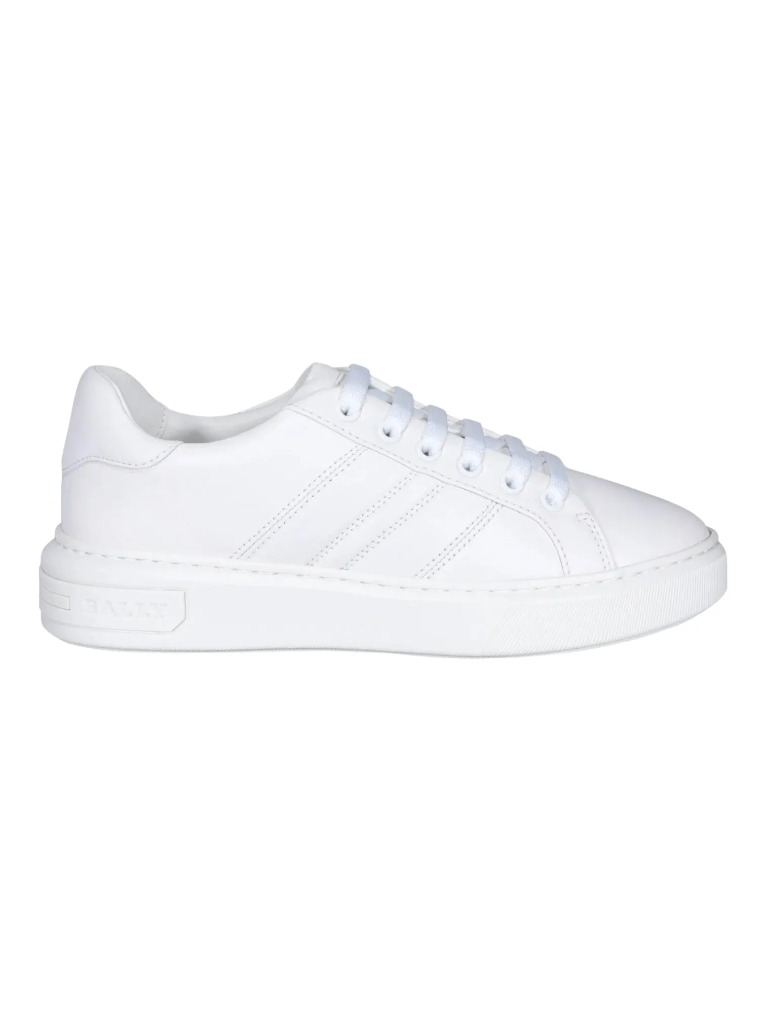 Bally Mandye 6238693 Women's White Calf Plain Sneakers