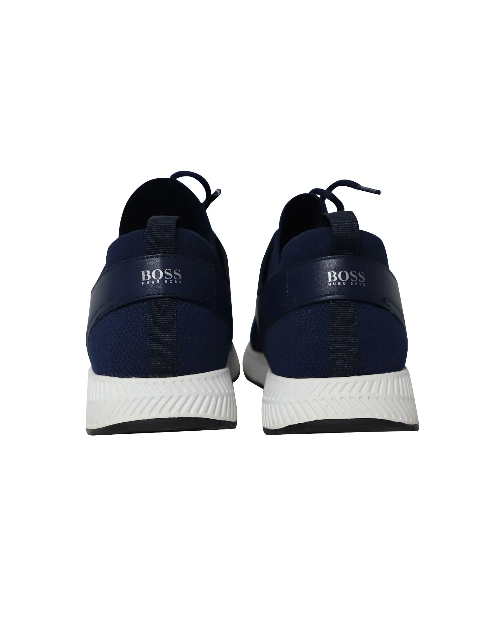 Boss Low Top Sneakers in Navy Blue Polyester