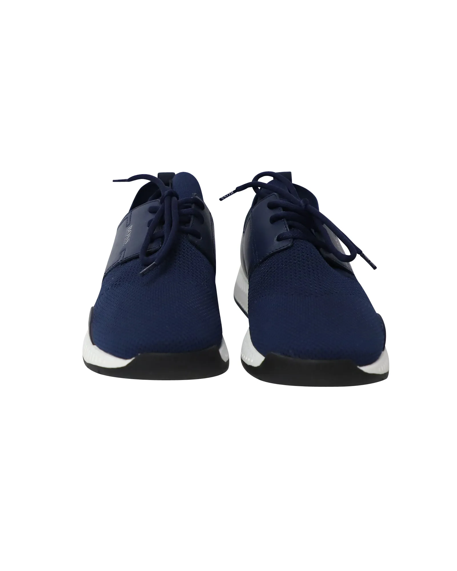 Boss Low Top Sneakers in Navy Blue Polyester