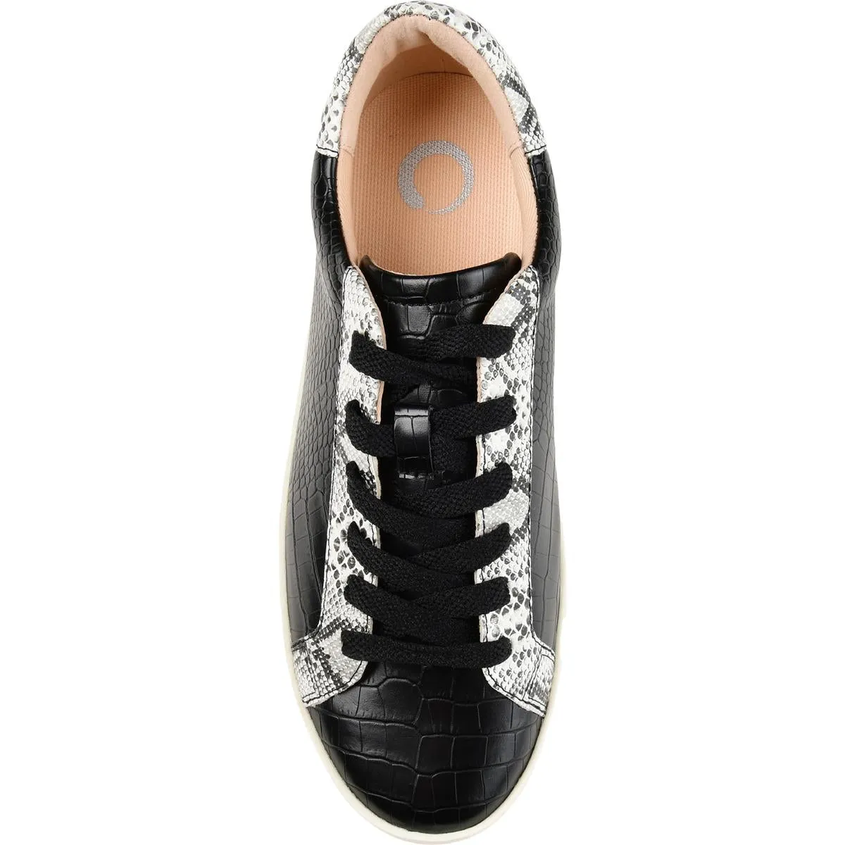 Camila Womens Embossed Faux Leather Casual and Fashion Sneakers