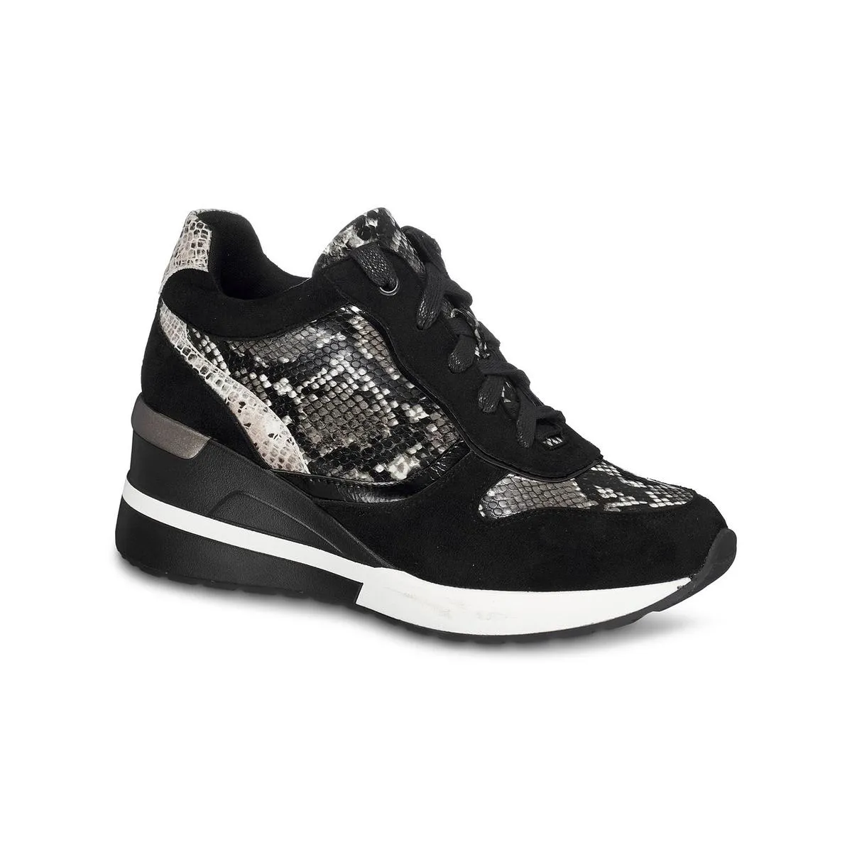 Canali Womens Faux Suede Snake Print Fashion Sneakers