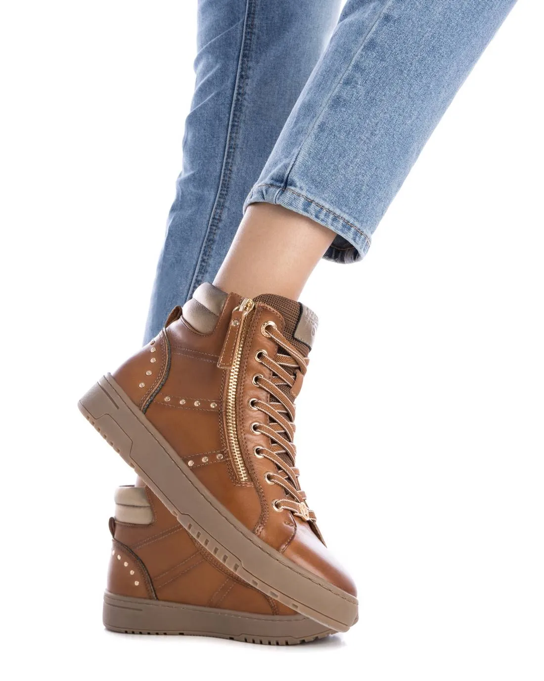 Carmela Collection Leather Sneaker Booties By Xti