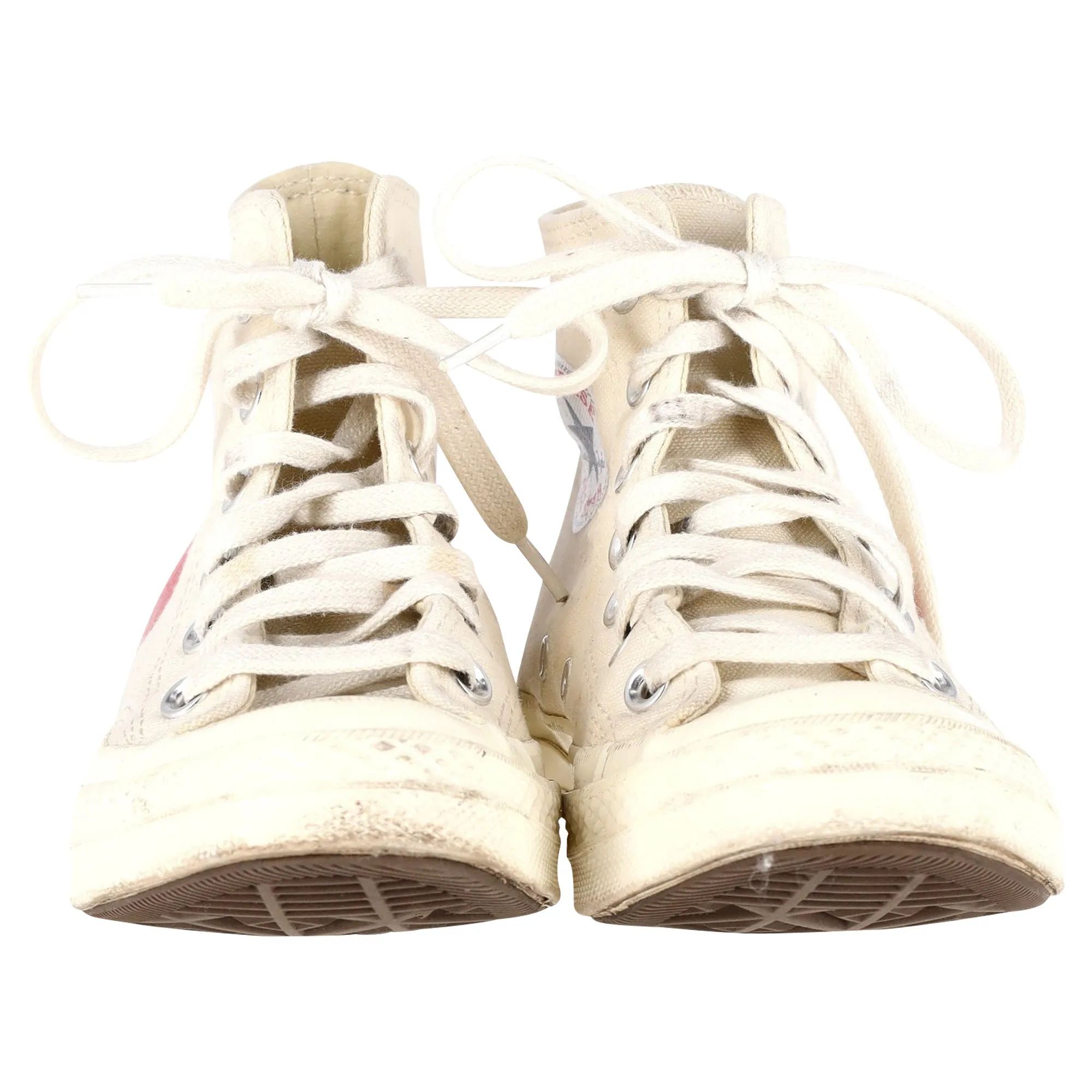 Converse x Comme des Garons Play 70 Chuck Taylor High Cut Sneakers in Cream Canvas