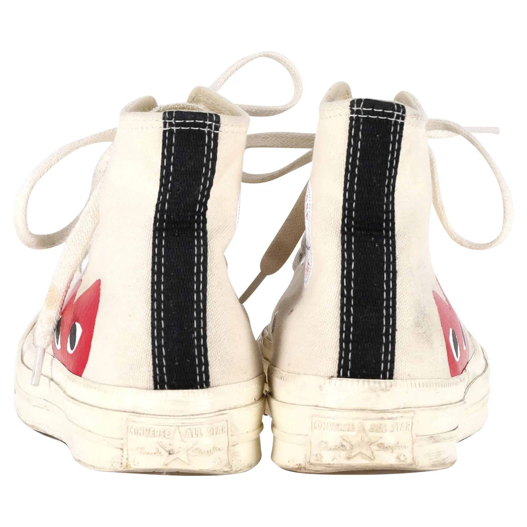Converse x Comme des Garons Play 70 Chuck Taylor High Cut Sneakers in Cream Canvas