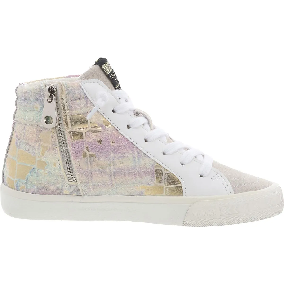 CRAME Womens Mixed Media Leather Casual And Fashion Sneakers