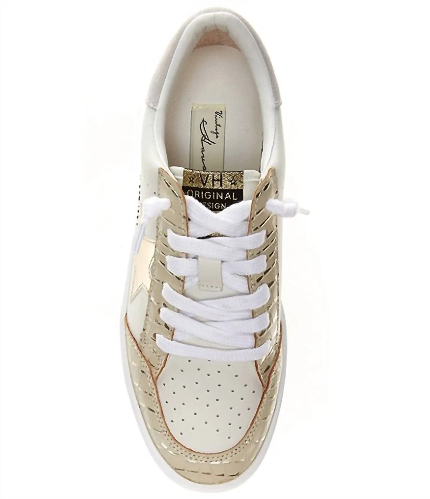 Denisse Women's Sneaker In White/ Blush Crocodile