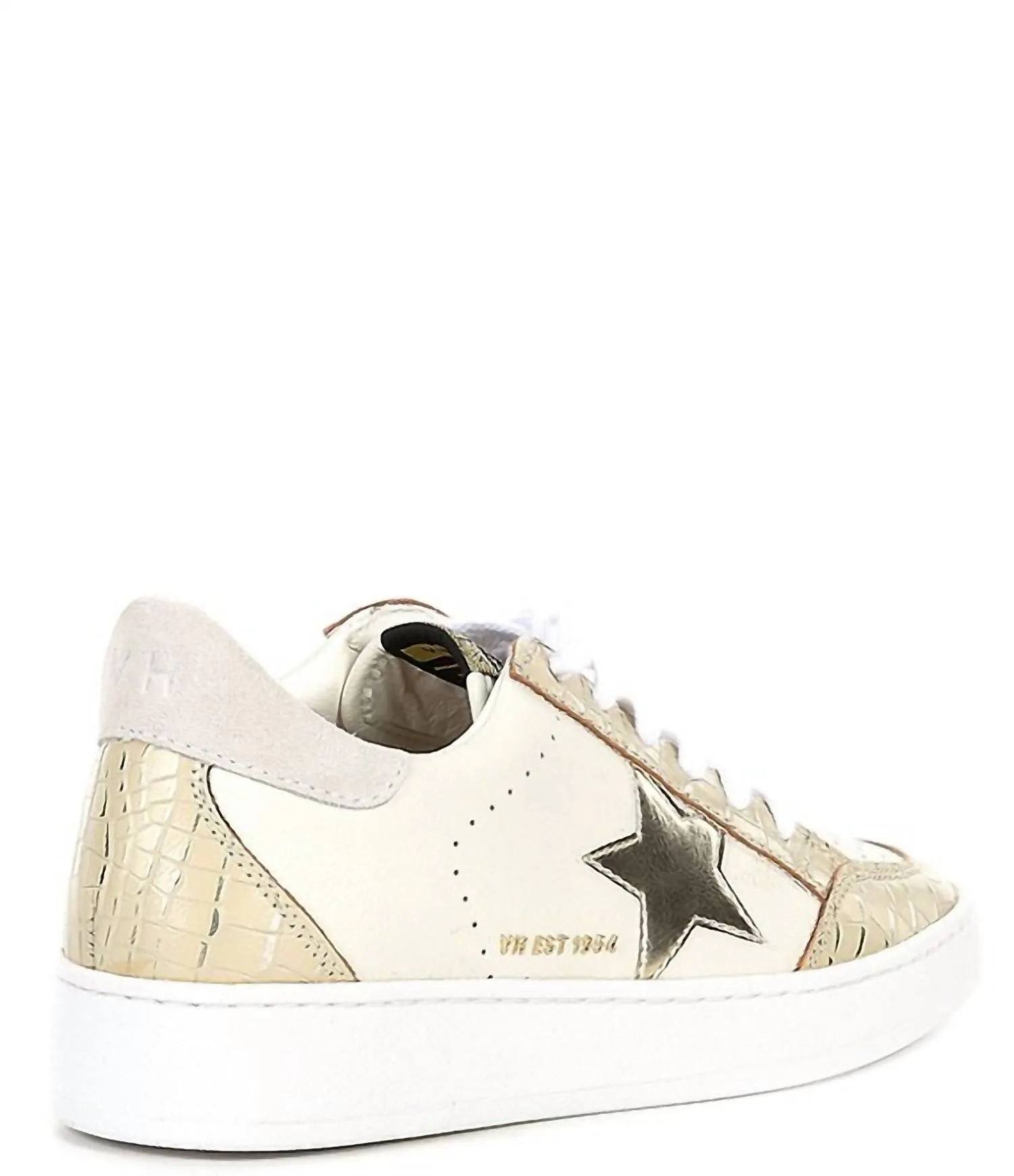 Denisse Women's Sneaker In White/ Blush Crocodile
