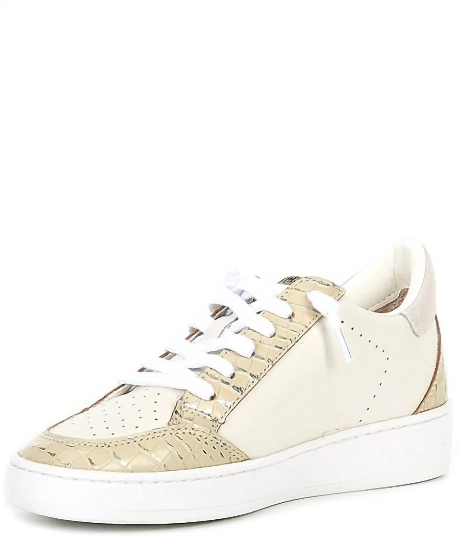Denisse Women's Sneaker In White/ Blush Crocodile