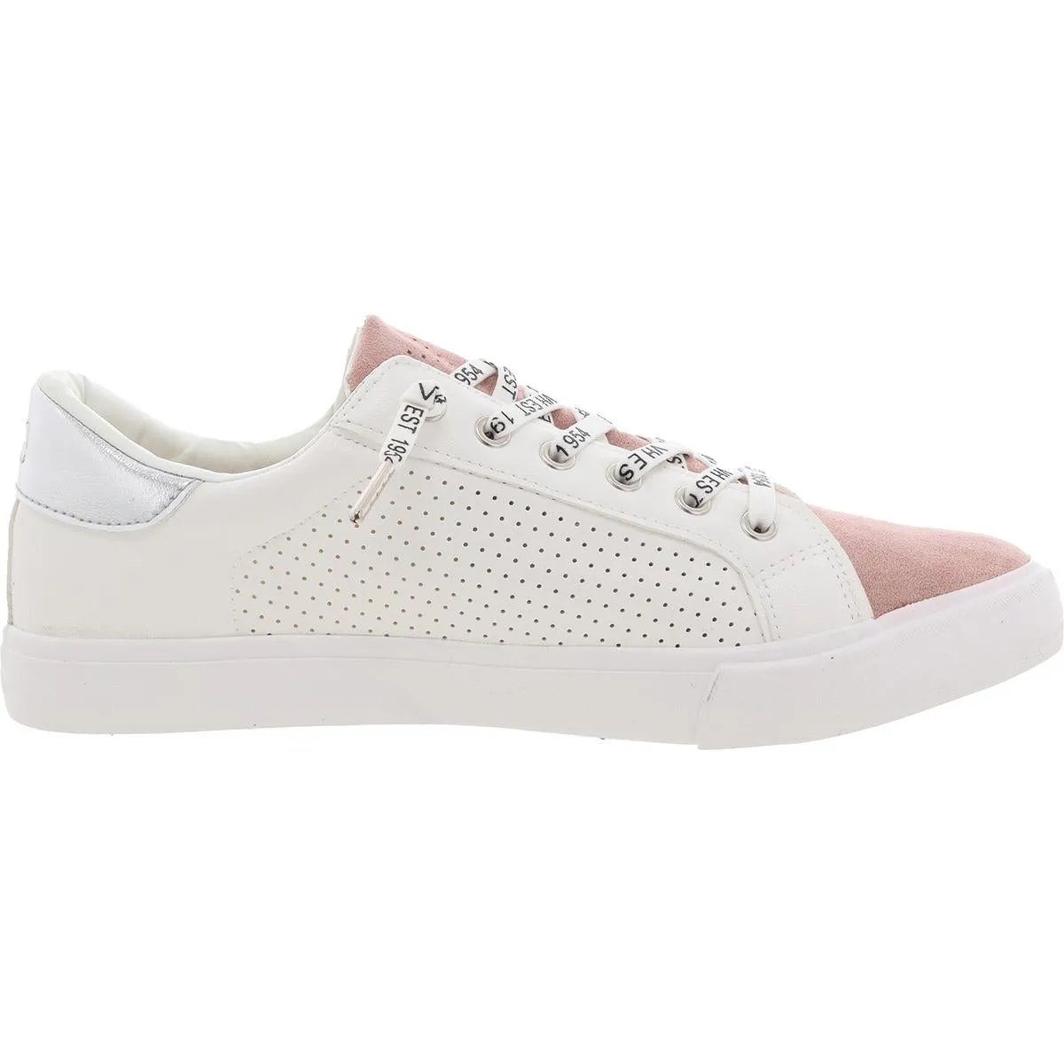 DINA Womens Cushioned Footbed Faux Leather Casual And Fashion Sneakers