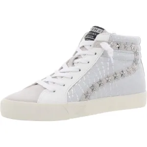 EDGE HIGH Womens Mixed Media Leather Casual And Fashion Sneakers
