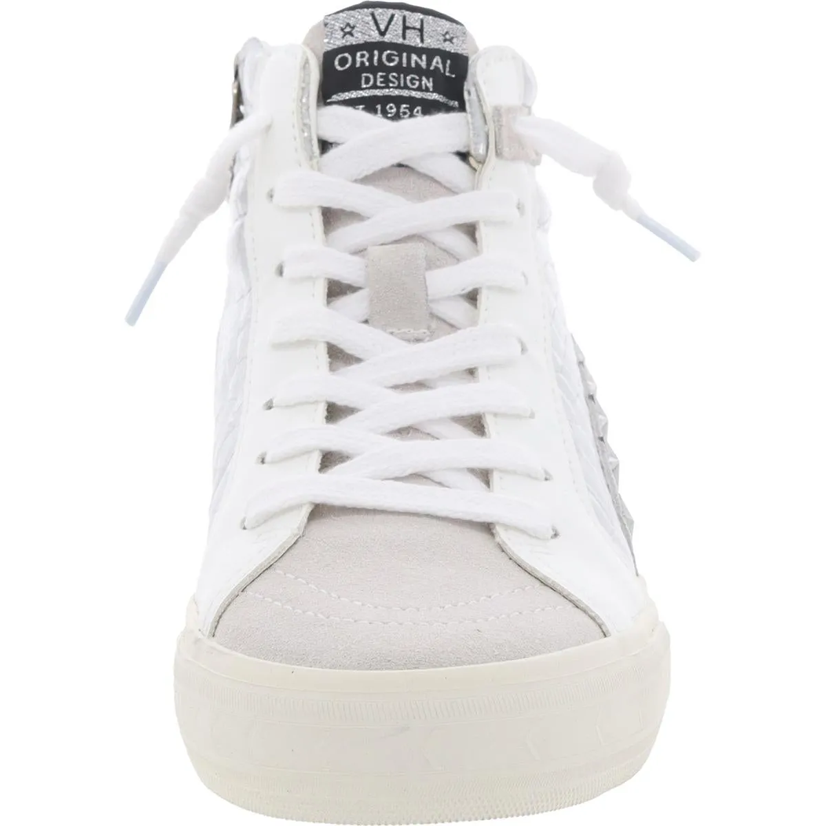 EDGE HIGH Womens Mixed Media Leather Casual And Fashion Sneakers