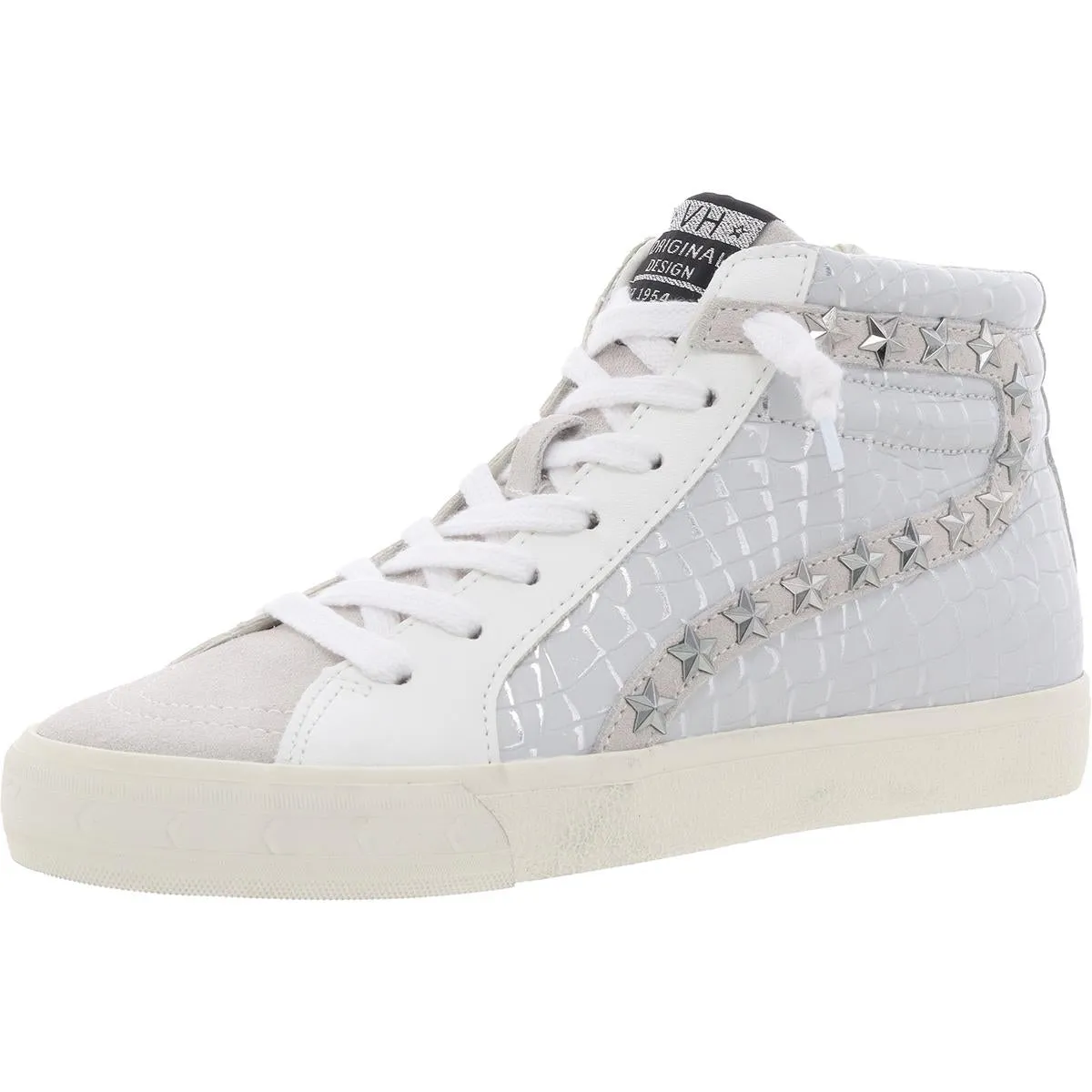 EDGE HIGH Womens Mixed Media Leather Casual And Fashion Sneakers