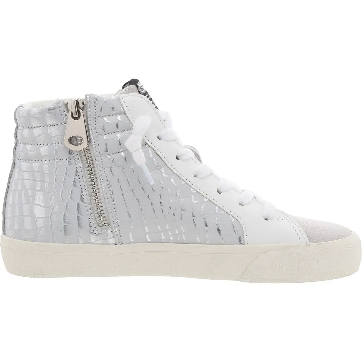 EDGE HIGH Womens Mixed Media Leather Casual And Fashion Sneakers
