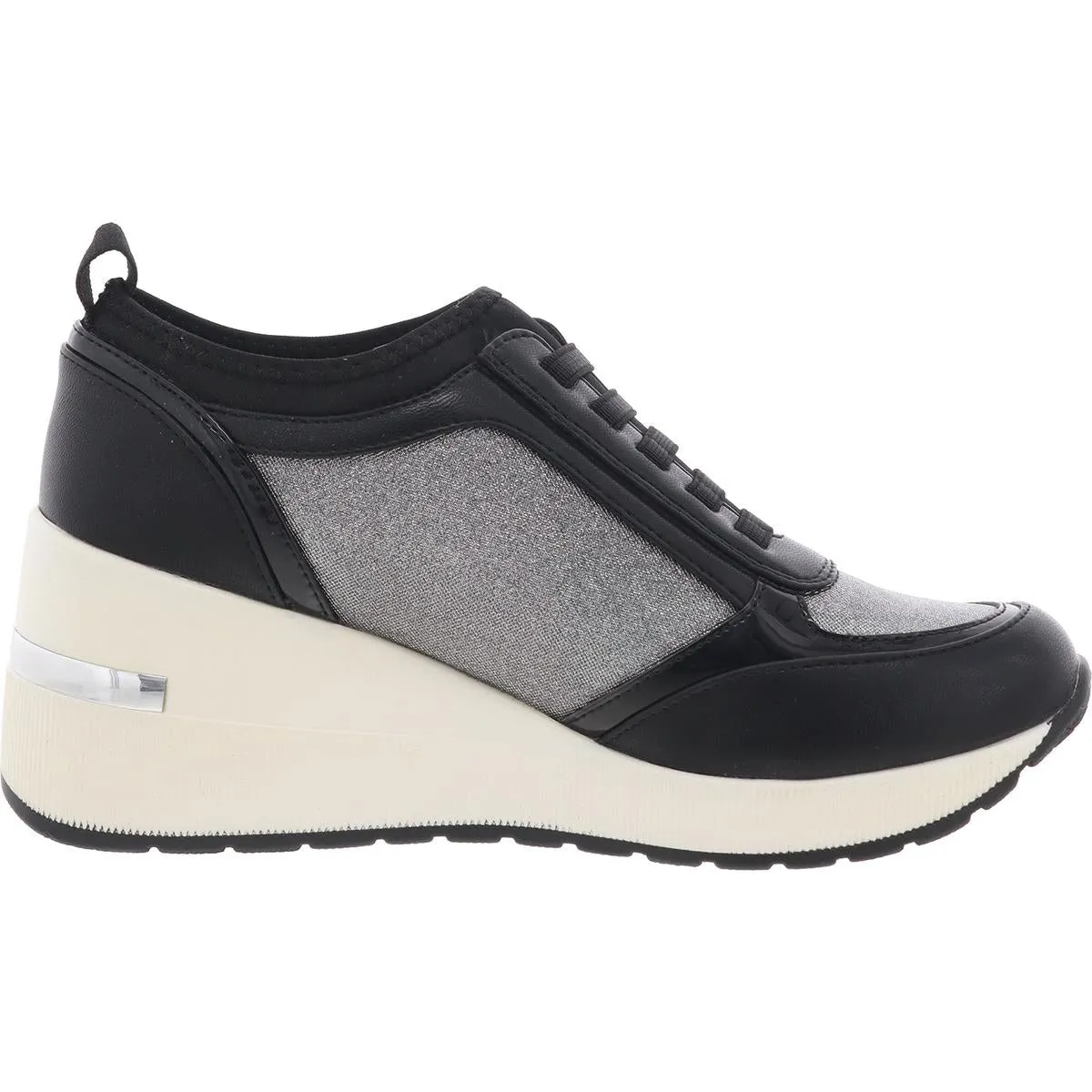 Fiona Womens Glitter Faux Leather Casual And Fashion Sneakers