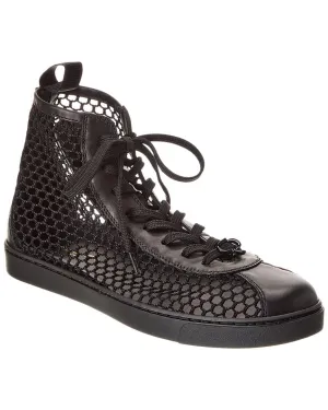 Gianvito Rossi Helena Mesh & Leather High-Top Sneaker