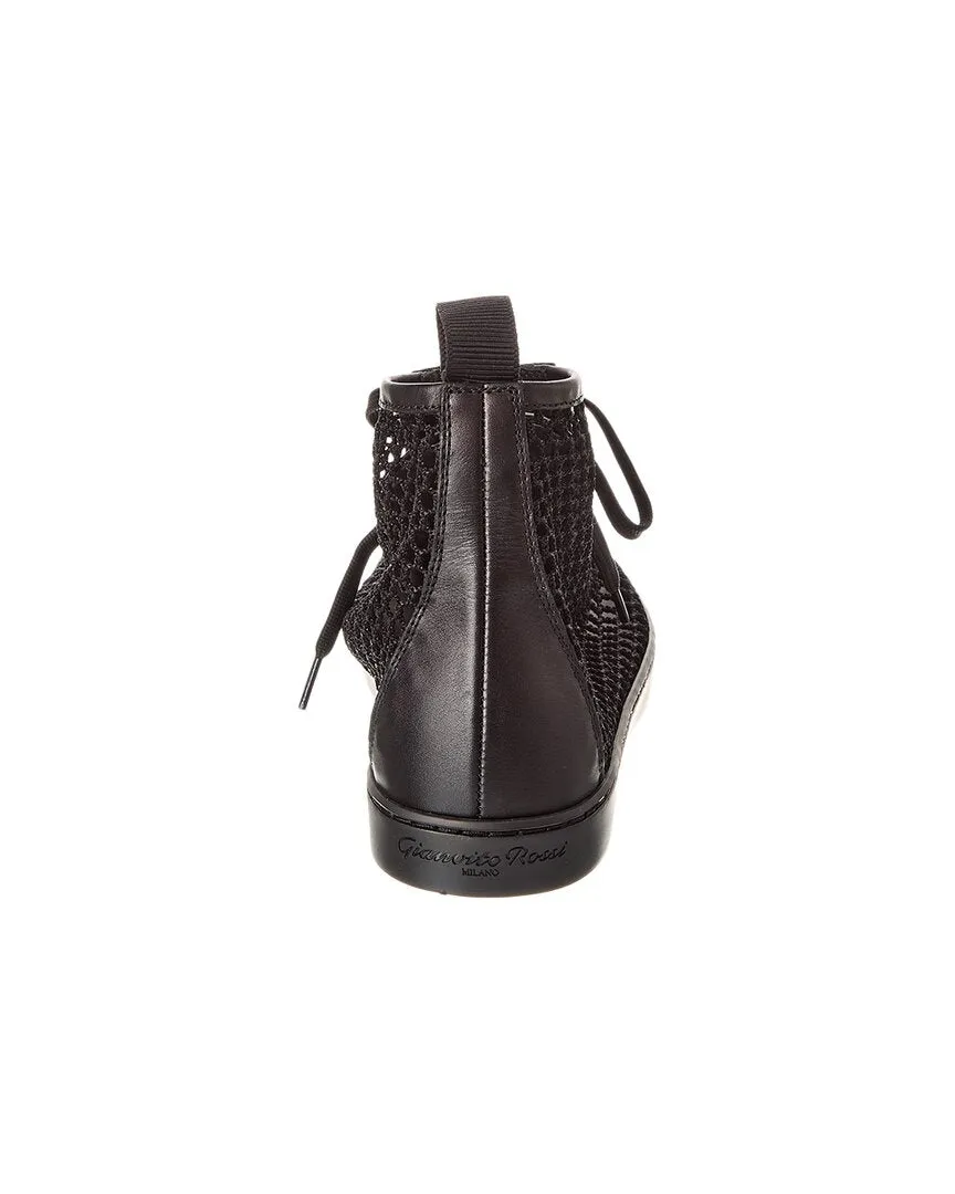Gianvito Rossi Helena Mesh & Leather High-Top Sneaker