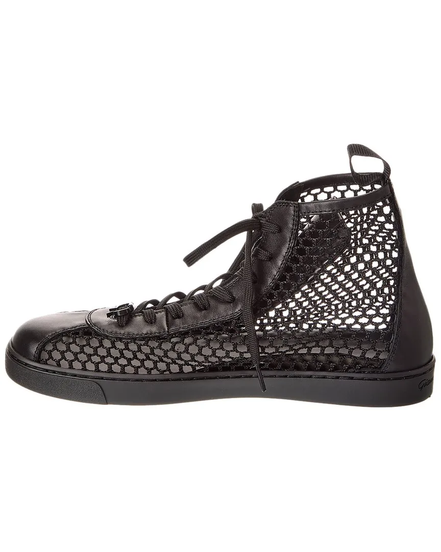 Gianvito Rossi Helena Mesh & Leather High-Top Sneaker