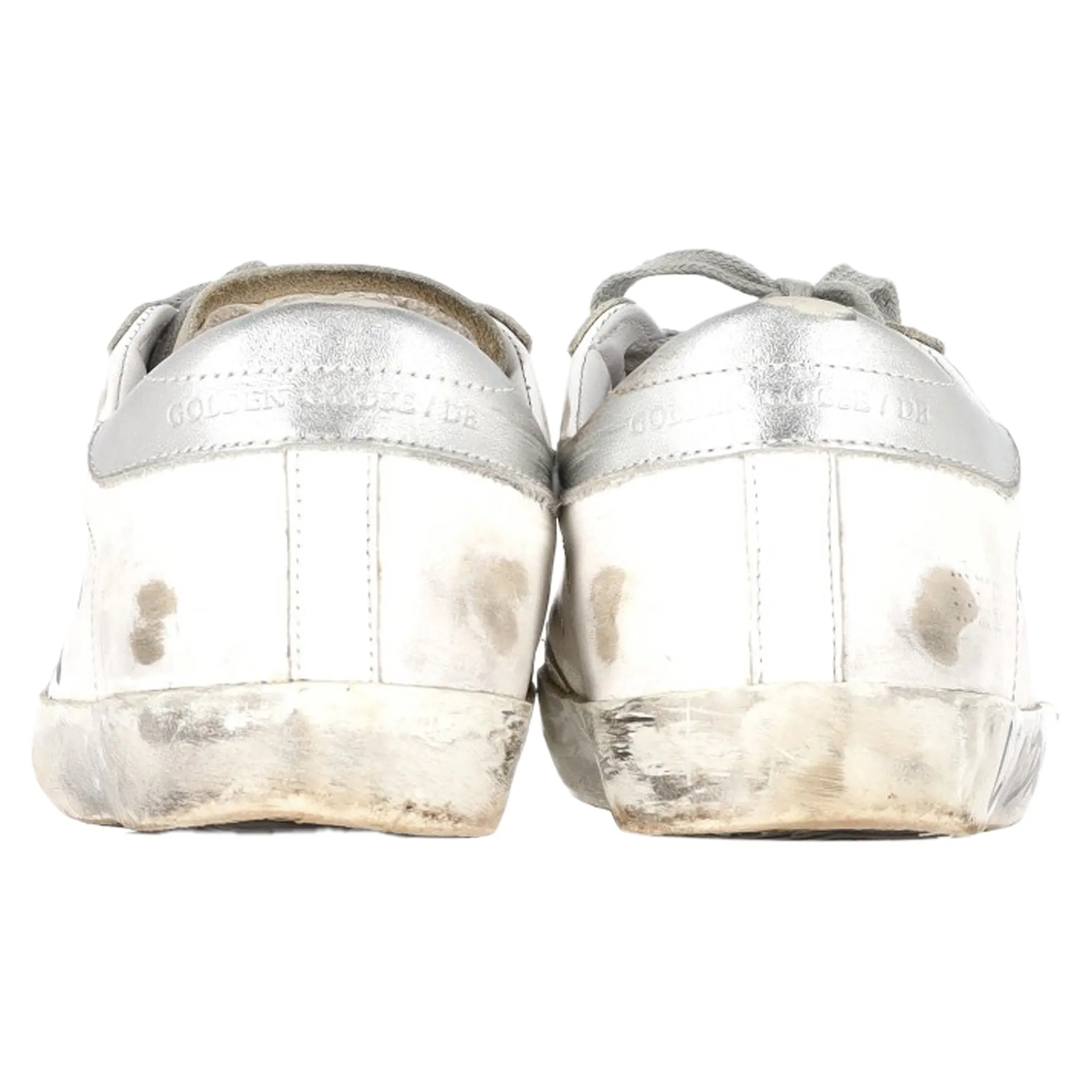 Golden Goose Super-Star "Let a Dream Fly" Lace-Up Sneakers in White Calfskin Leather