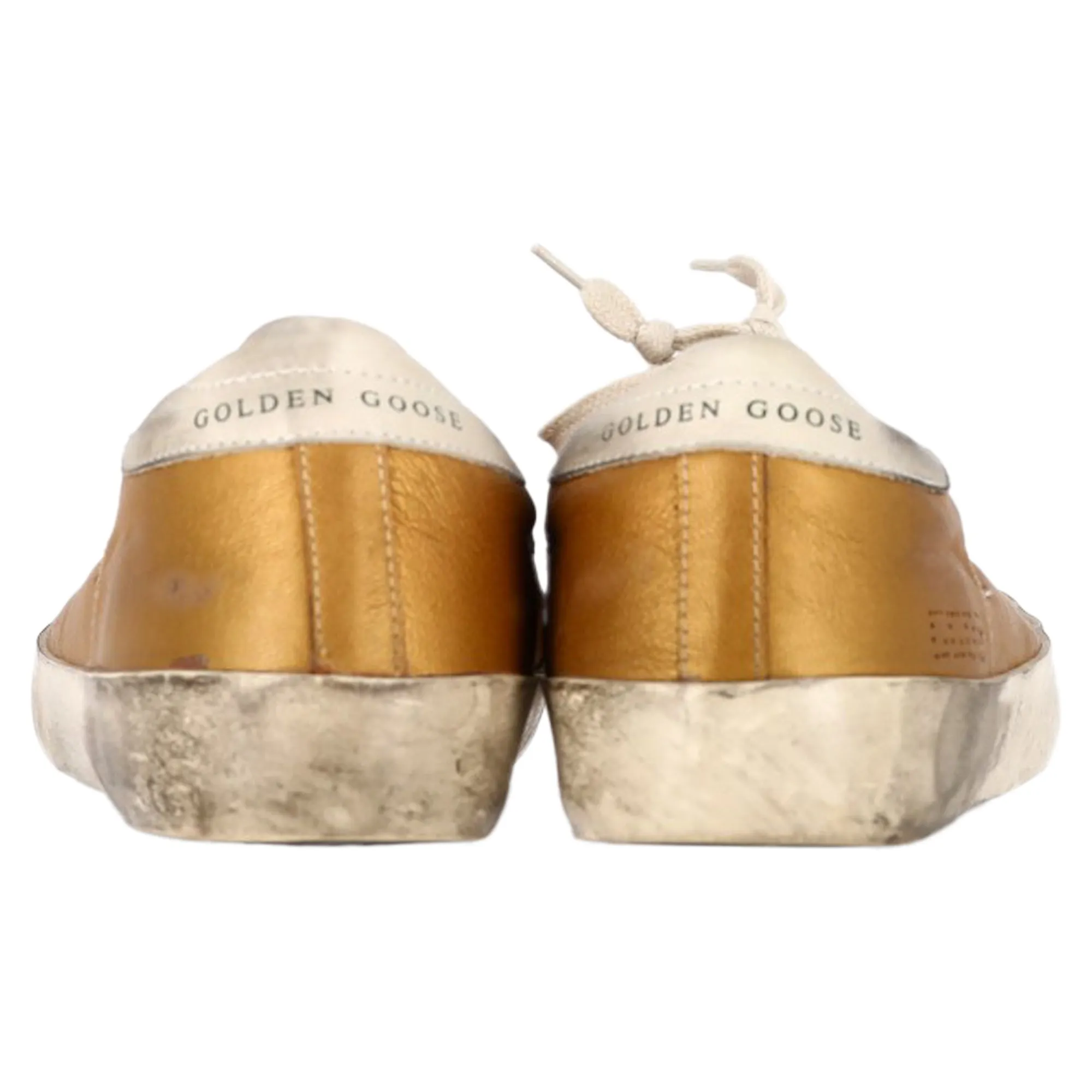 Golden Goose Superstar Perforated Sneakers in Gold Leather