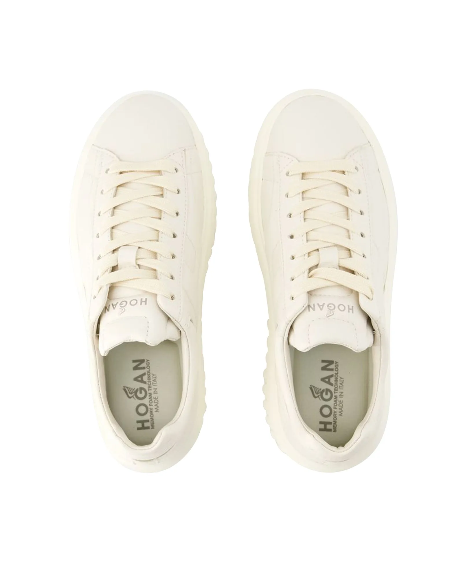 H Stripes Sneakers - Hogan - Leather - Beige