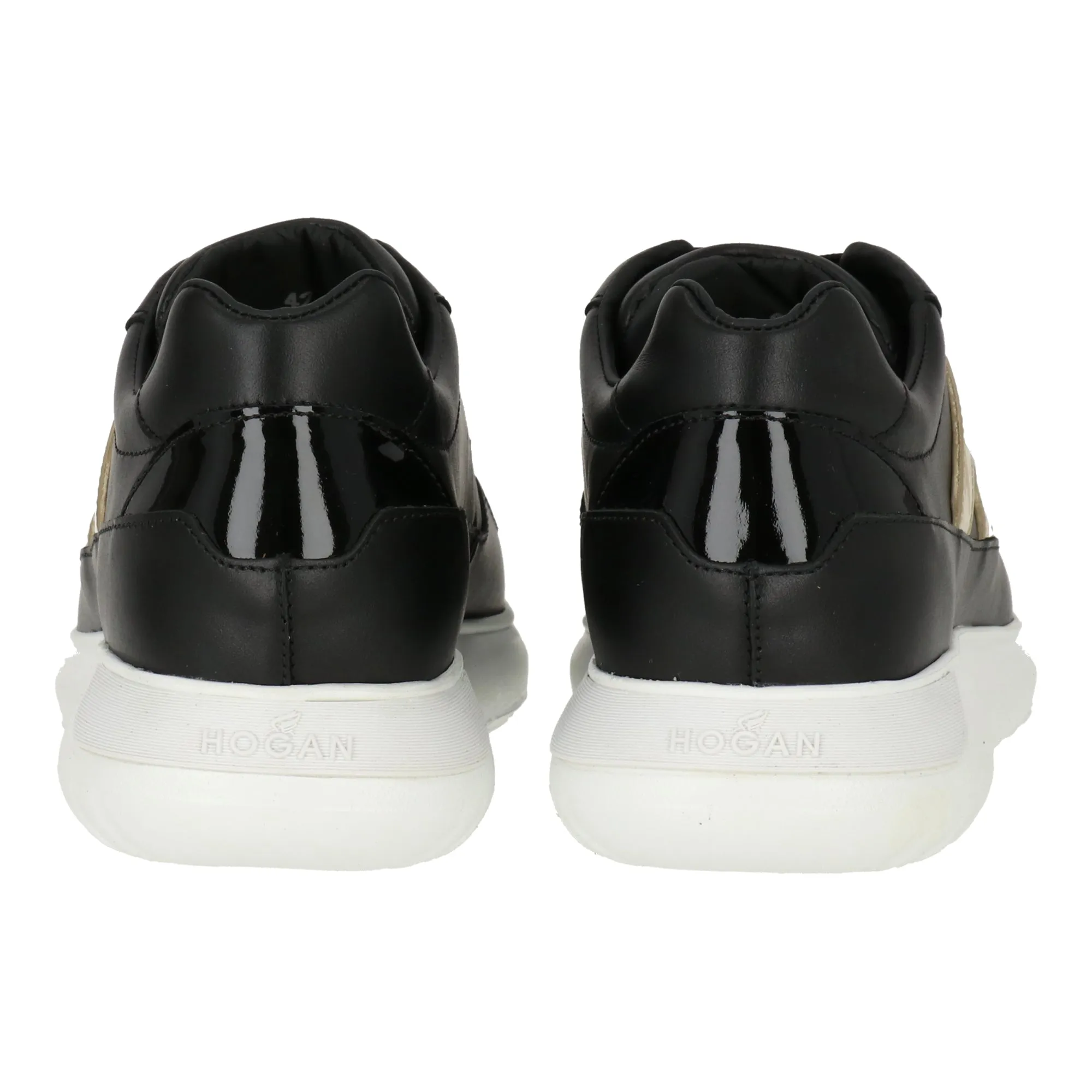 Hogan Womens Black/Gold Sneaker