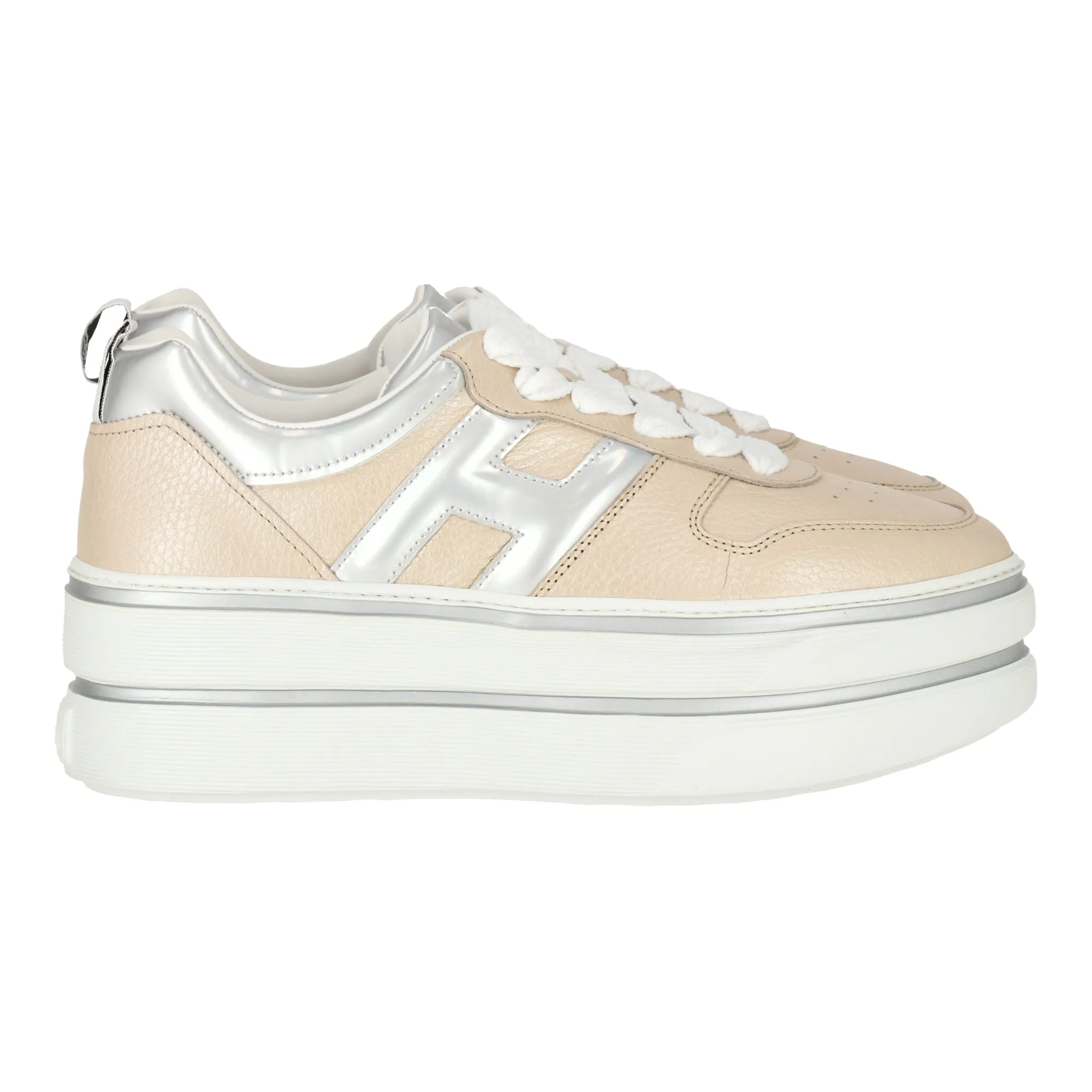 Hogan Womens Gold/Silver Sneaker
