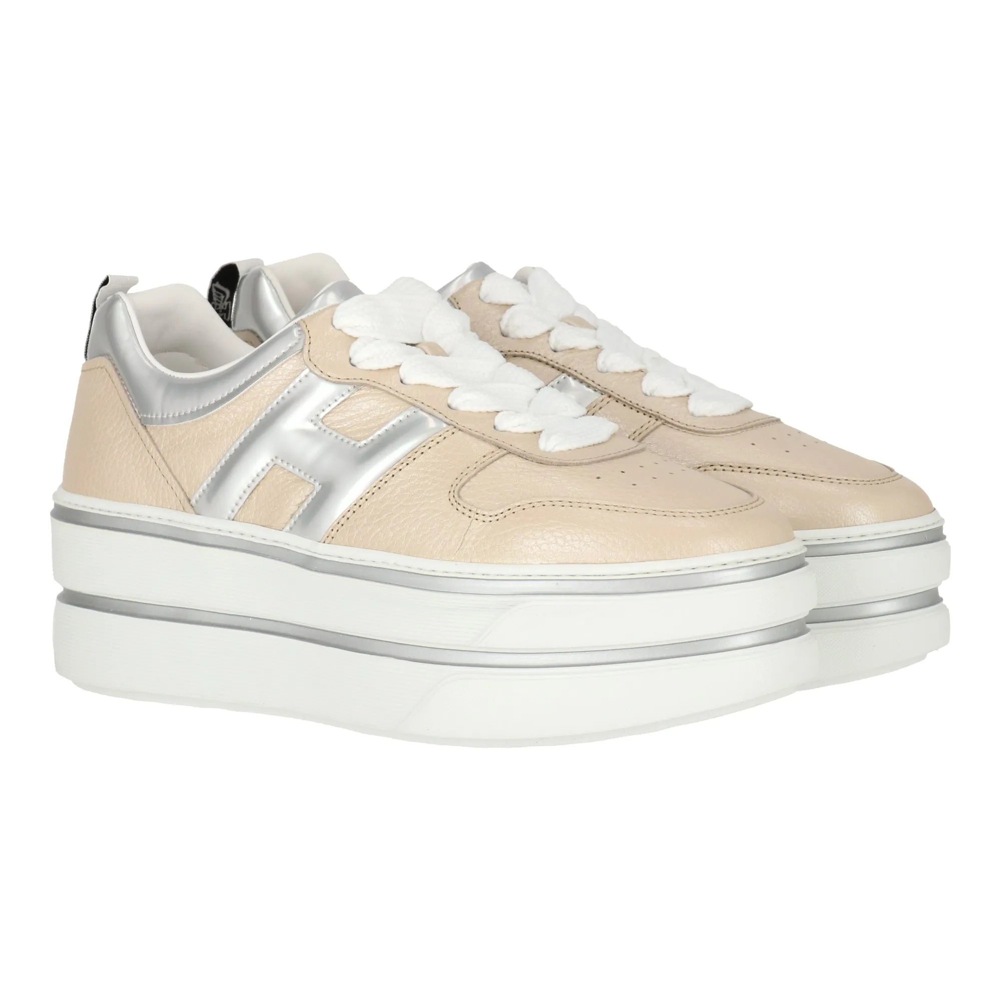 Hogan Womens Gold/Silver Sneaker