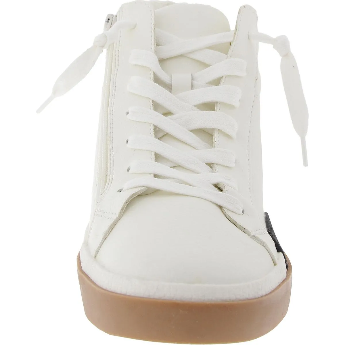 HOLAND Womens Cushioned Footbed Faux Leather Casual And Fashion Sneakers