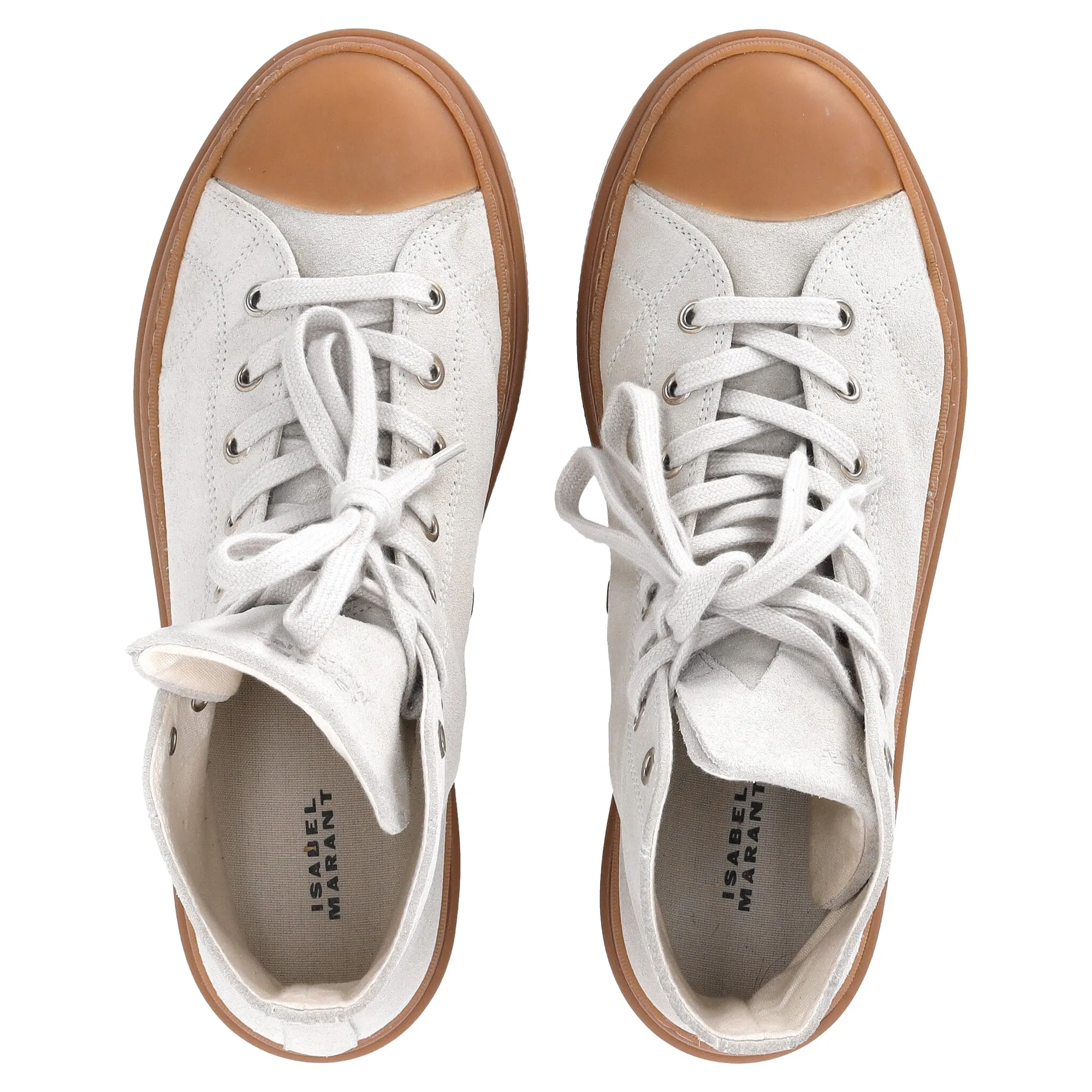 Isabel Marant Austen High Top Trainers In Grey Suede