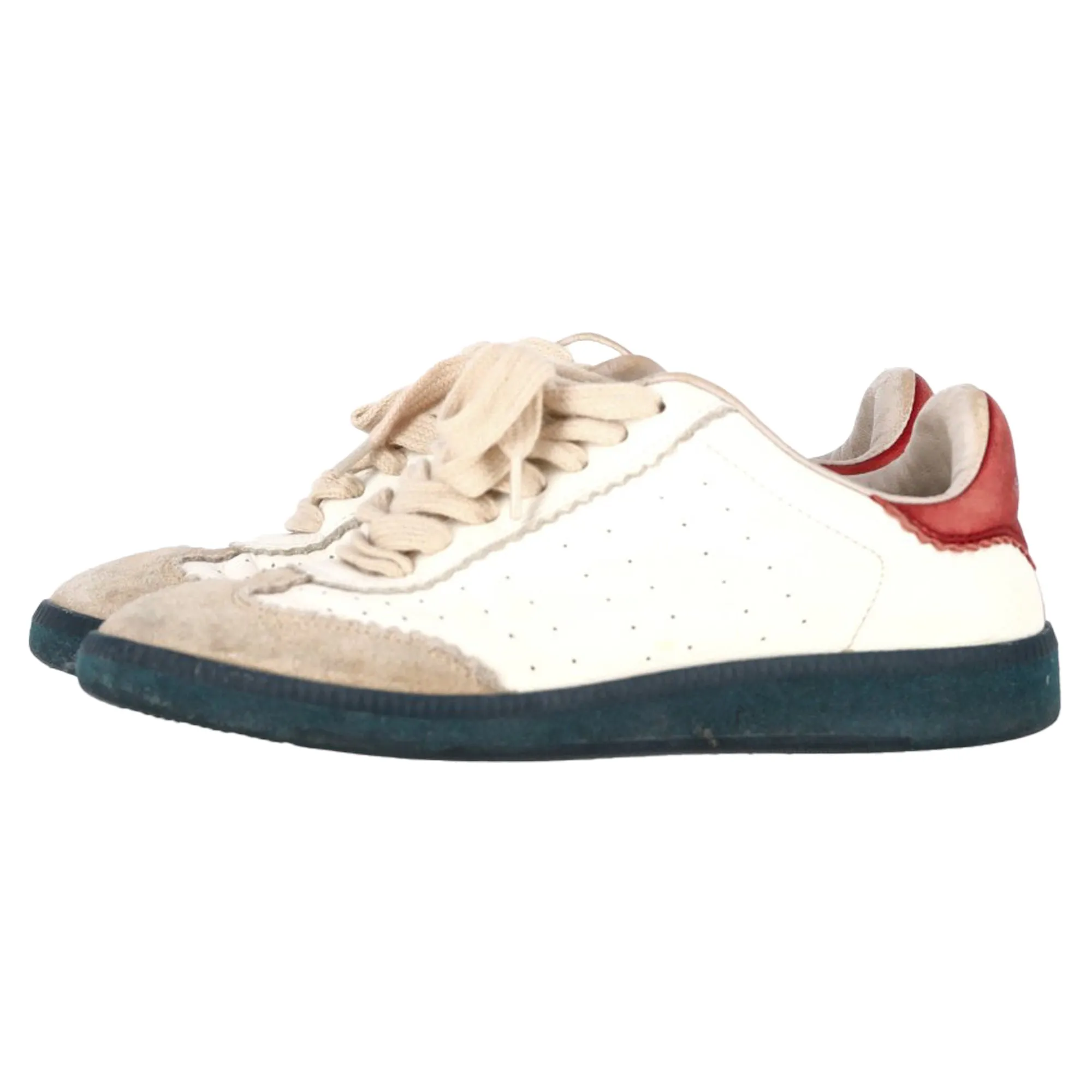 Isabel Marant  Bryce Lace-Up Sneakers in White Leather and Suede