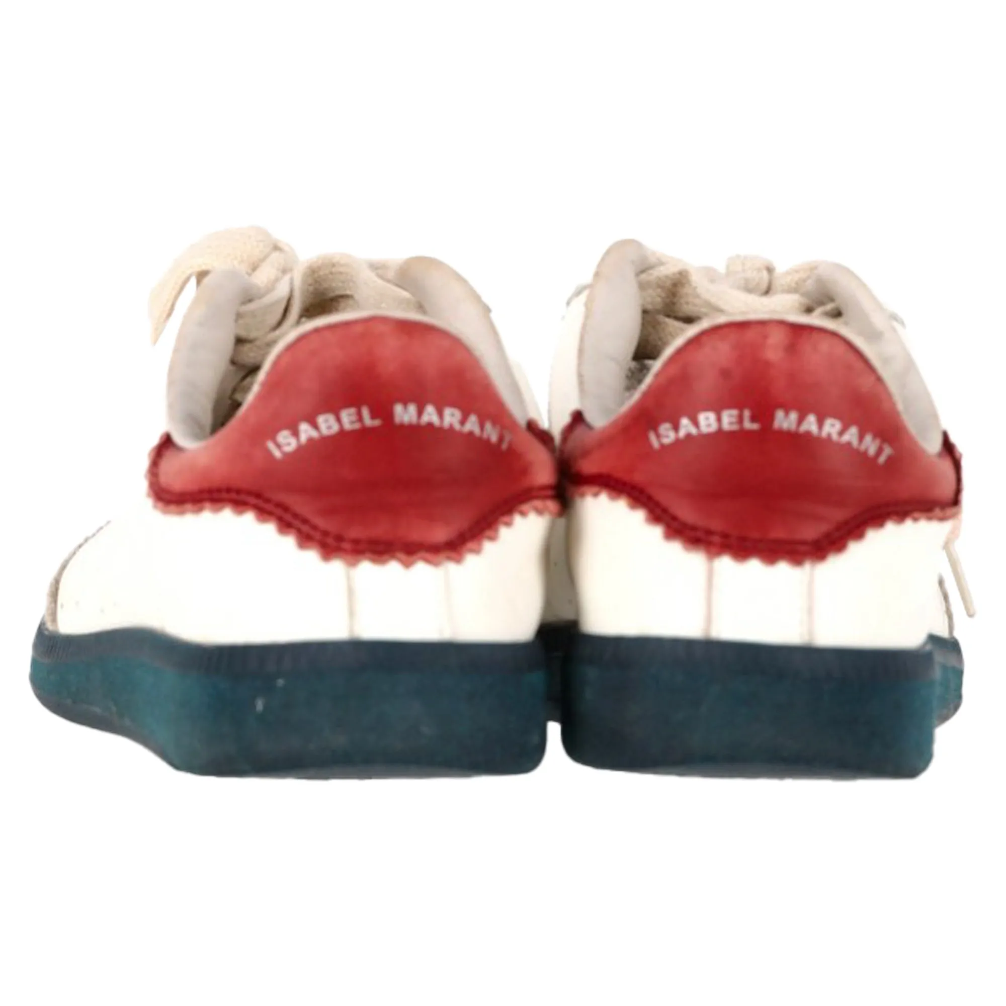 Isabel Marant  Bryce Lace-Up Sneakers in White Leather and Suede