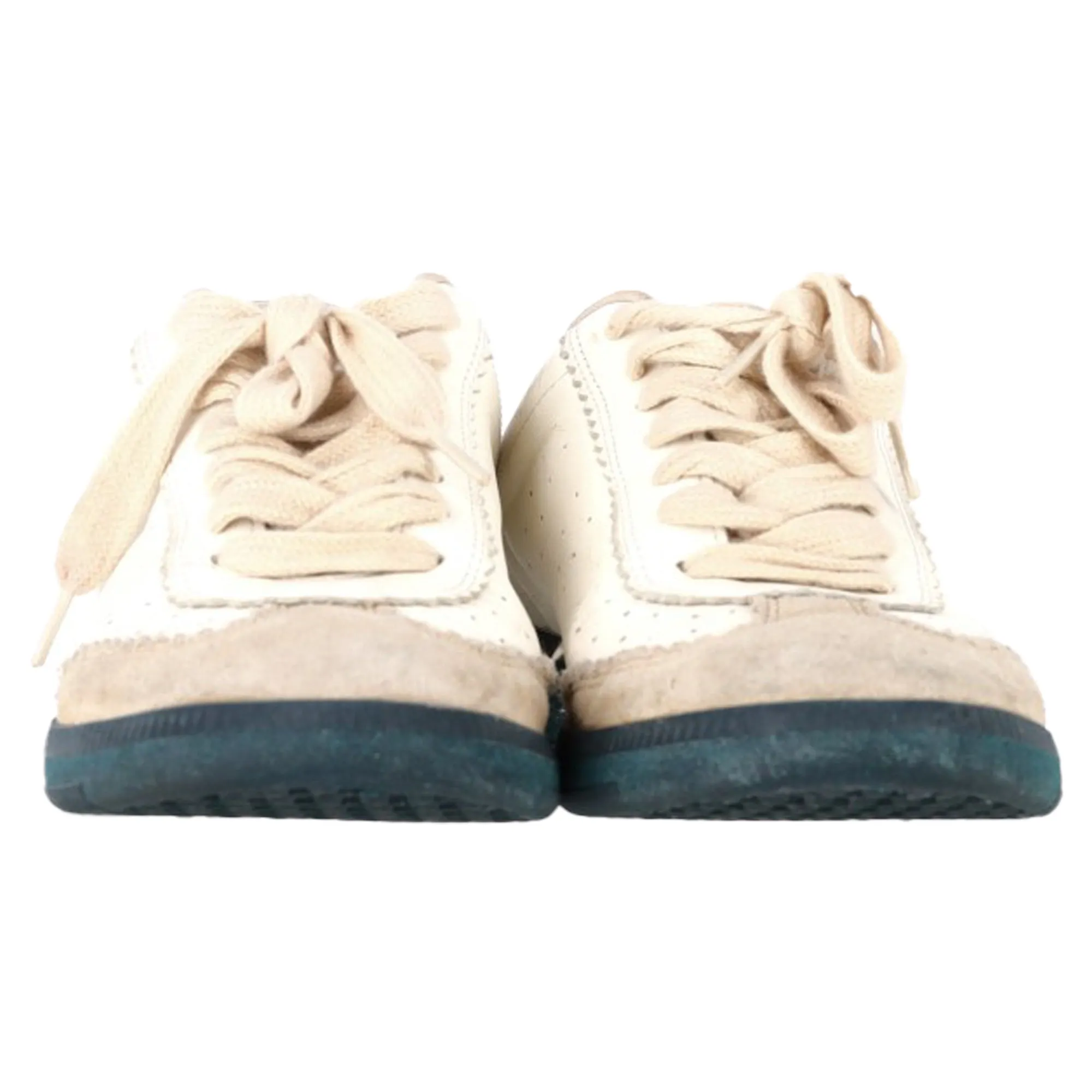 Isabel Marant  Bryce Lace-Up Sneakers in White Leather and Suede
