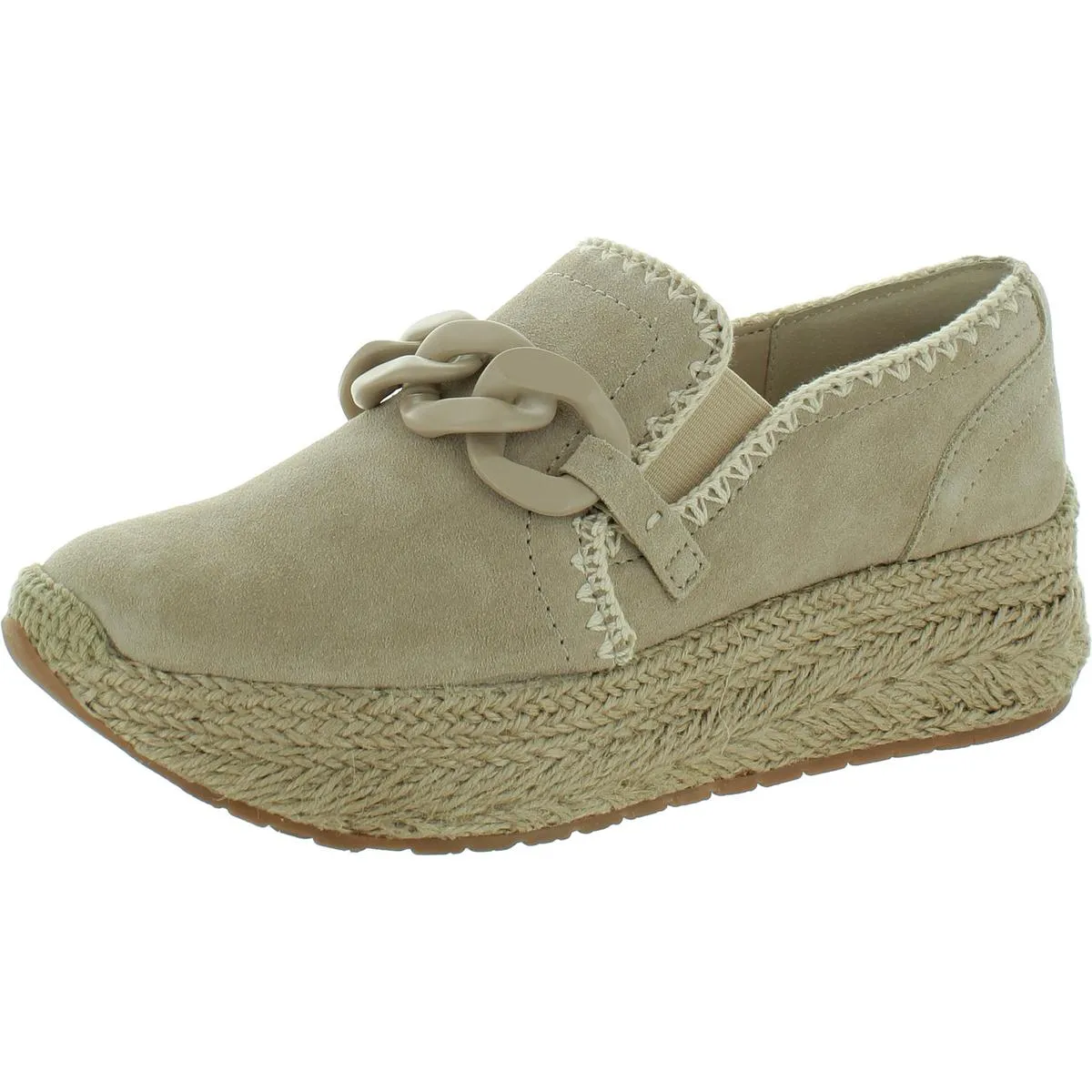 JHENEE Womens Leather Flatform Slip-On Sneakers