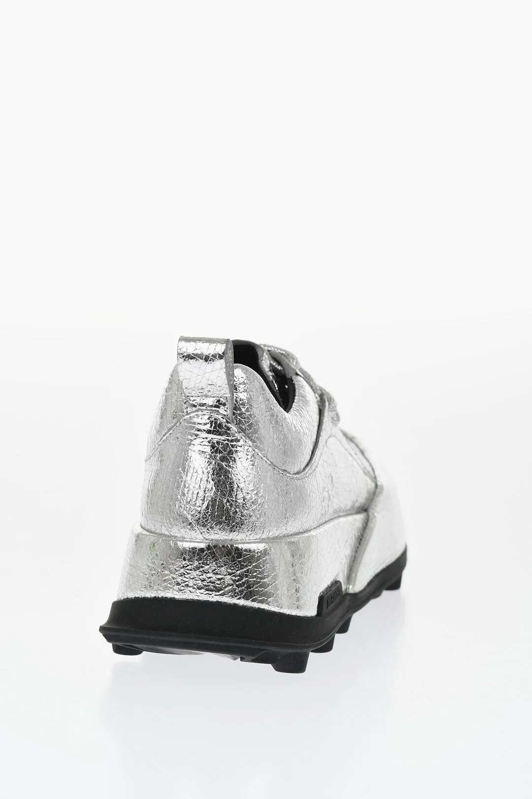 Jil Sander Textured Lam Leather Lcae-Up Sneakers