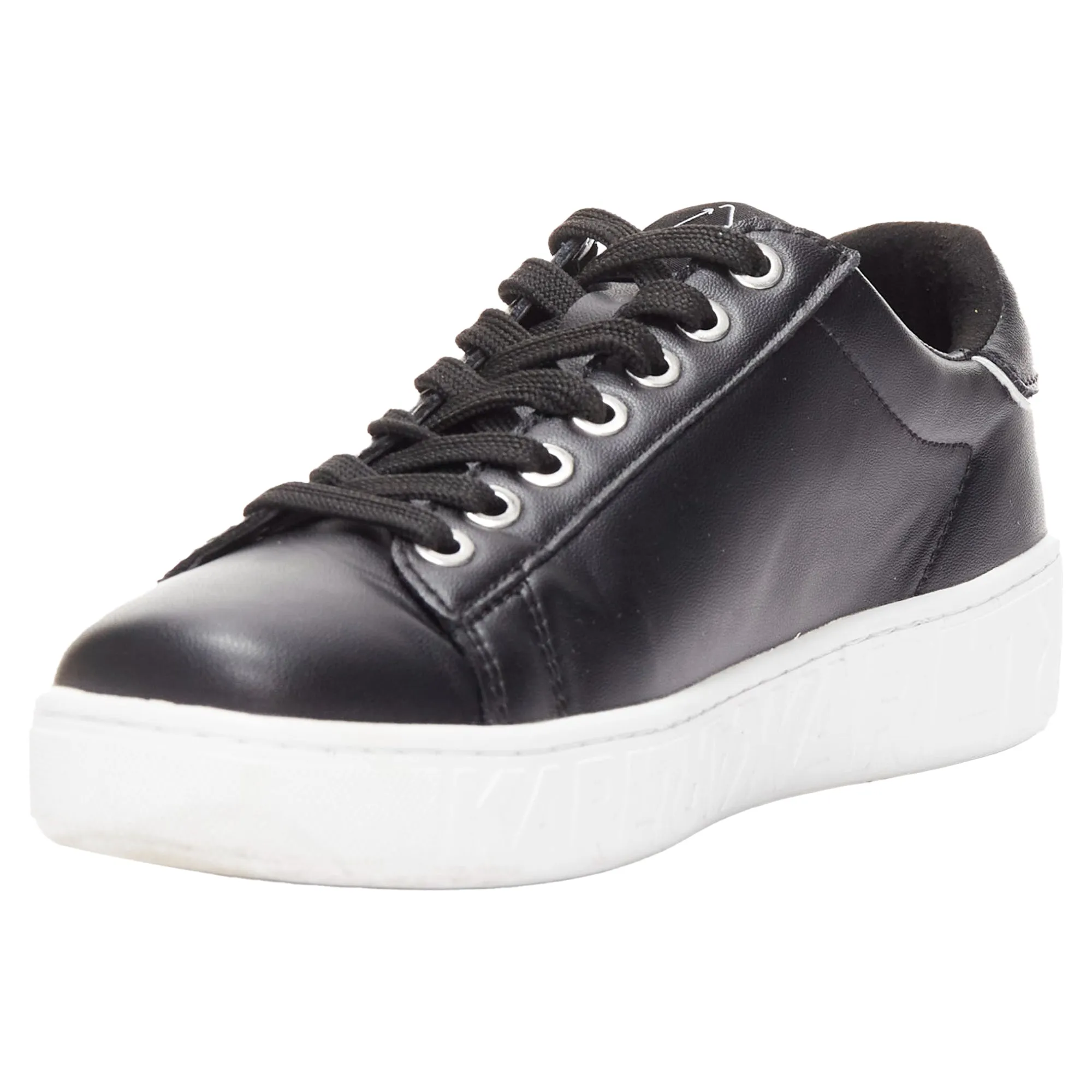 Karl Lagerfeld Leather Silver Logo Chunky Lace Up Sneakers