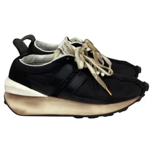 Lanvin Bumper Distressed Sneakers in Black Nylon