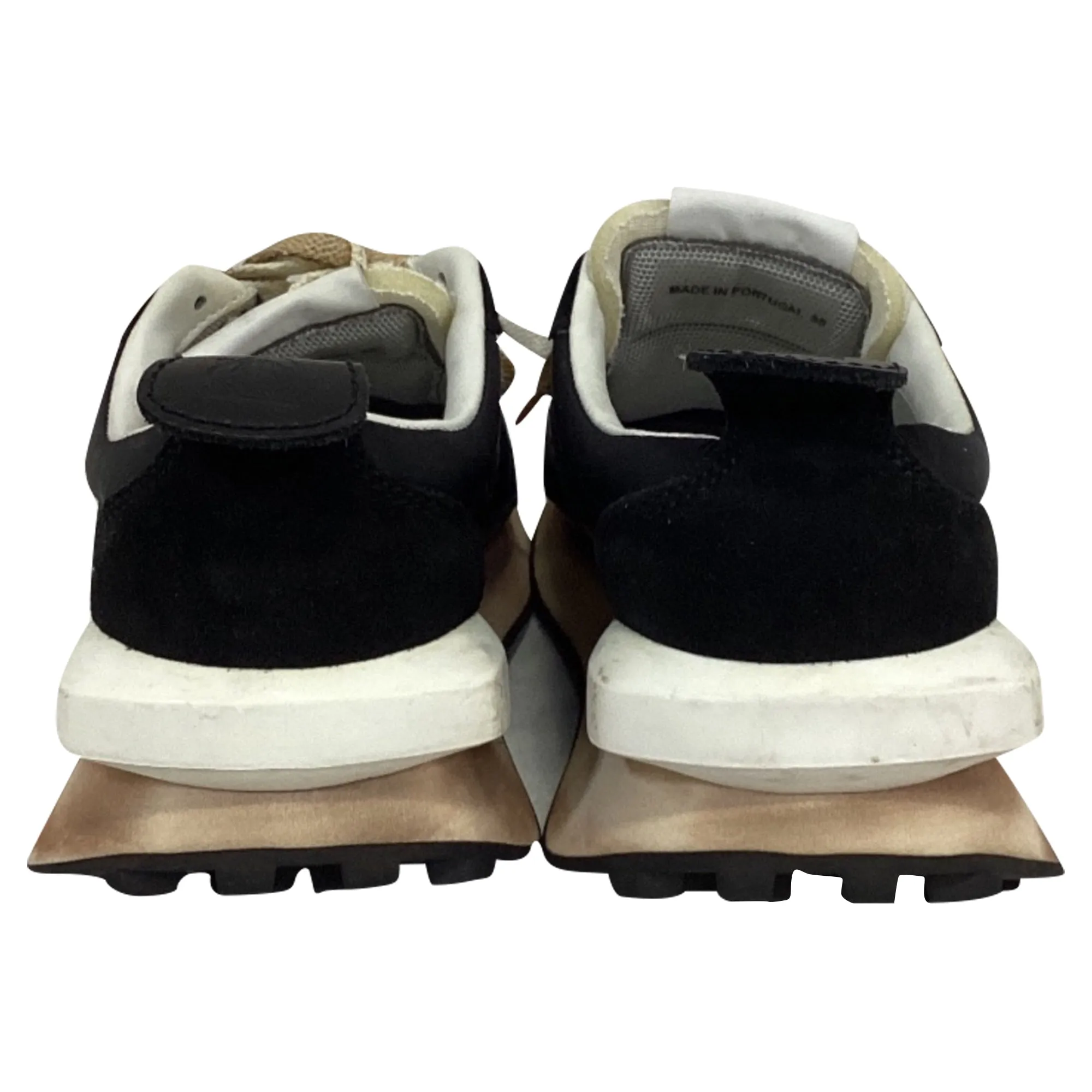 Lanvin Bumper Distressed Sneakers in Black Nylon