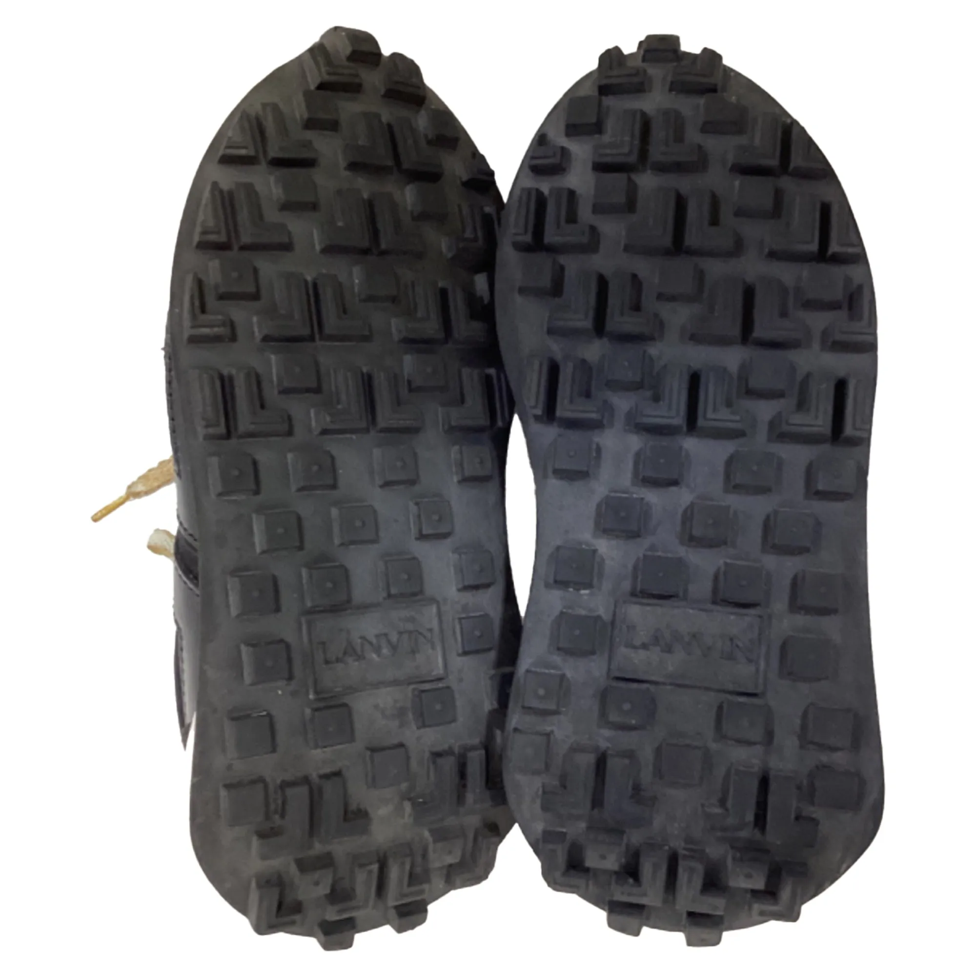 Lanvin Bumper Distressed Sneakers in Black Nylon