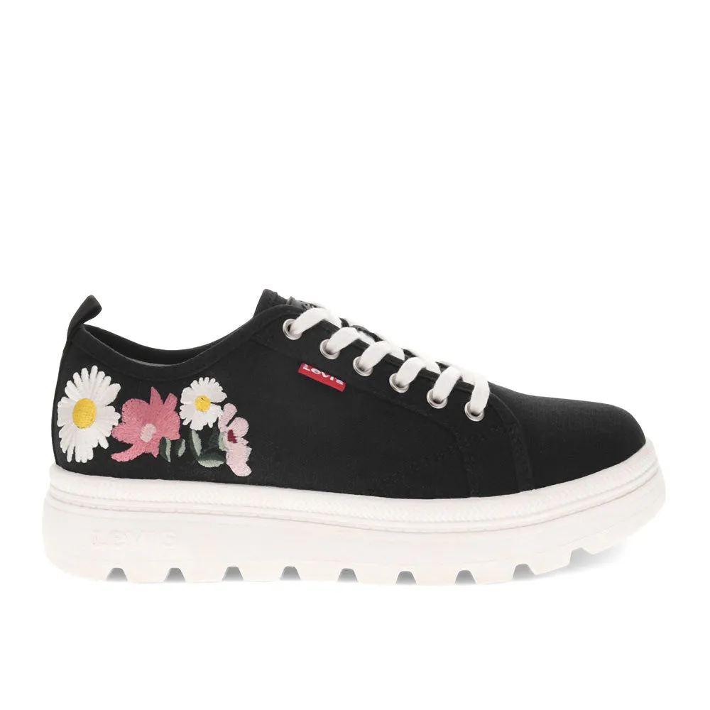Levi's Womens Hope EMB Canvas Floral Embroidered Casual Lace Up Sneaker Shoe