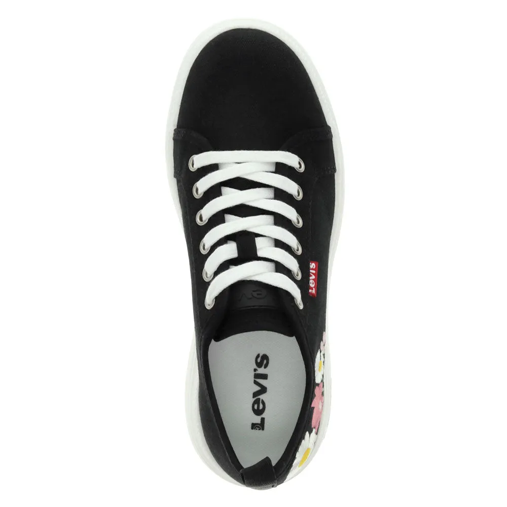 Levi's Womens Hope EMB Canvas Floral Embroidered Casual Lace Up Sneaker Shoe