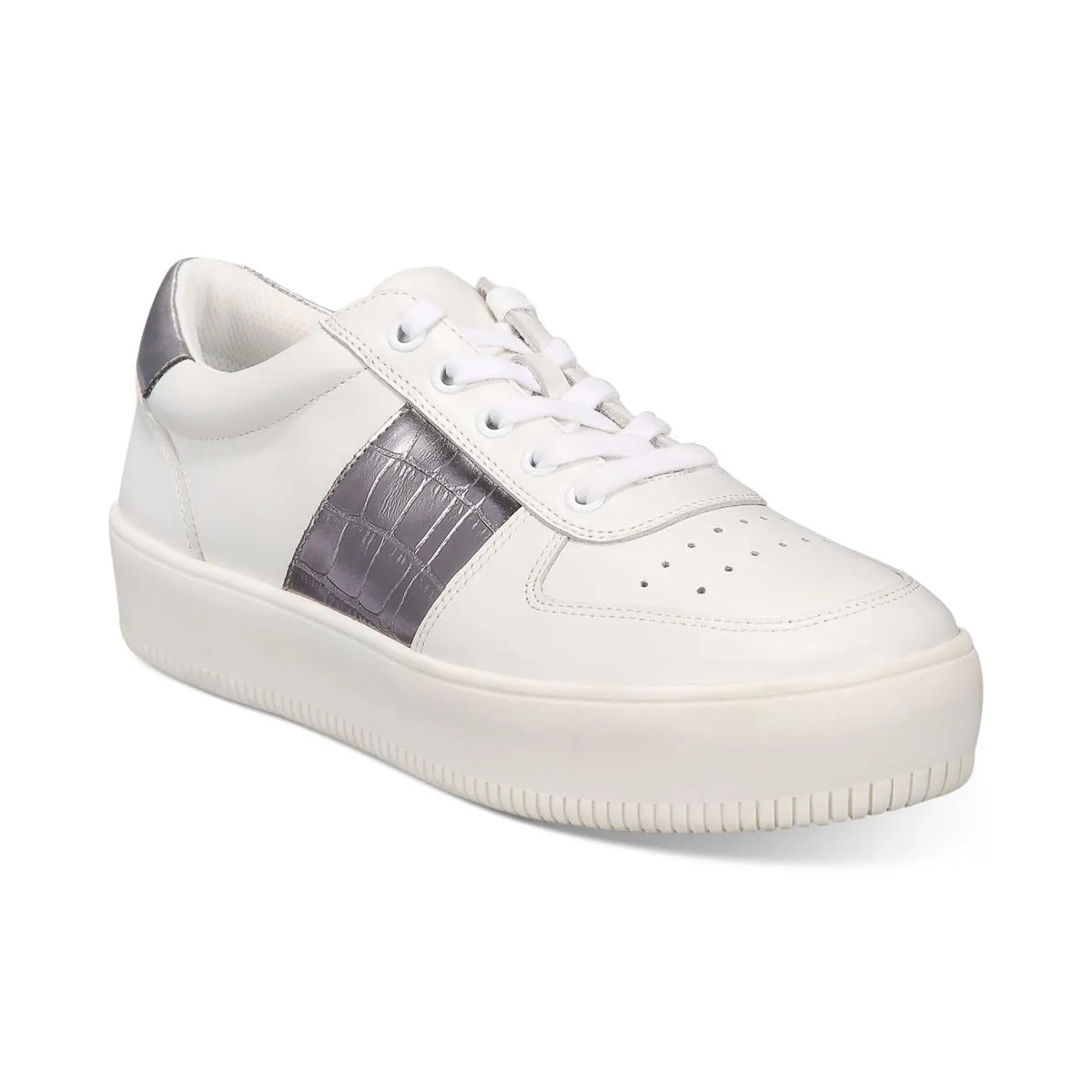Libbeel Womens Leather Metallic Fashion Sneakers