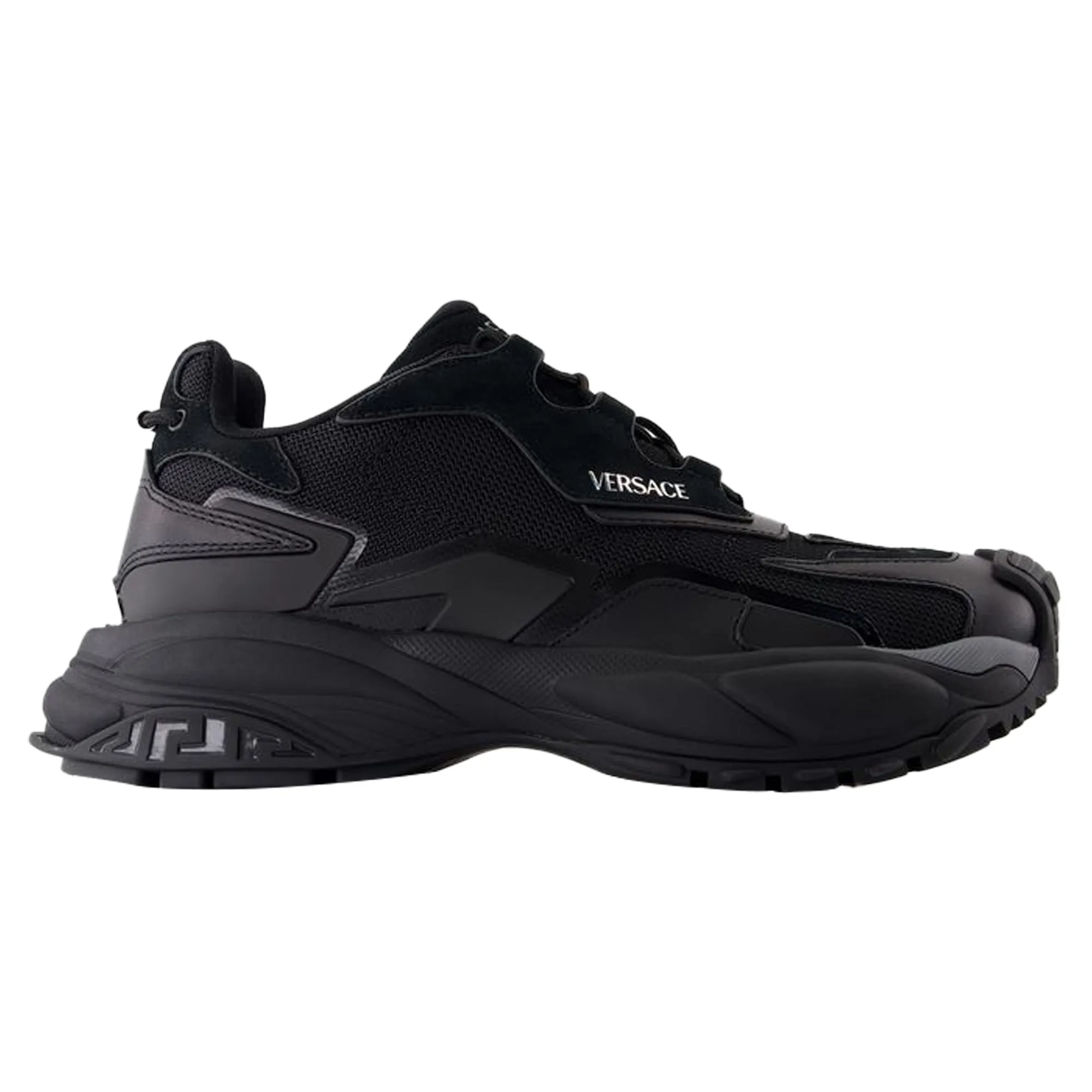 Low Top Sneakers - Versace - Leather - Black