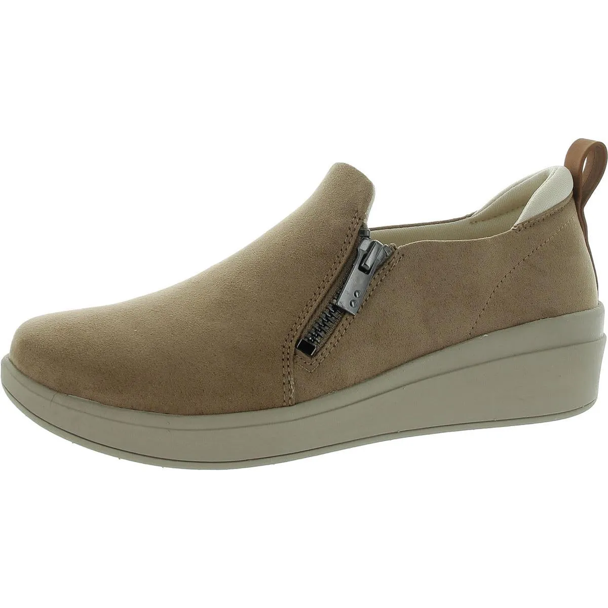 Luminous Womens Zipper Arch Support Slip-On Sneakers