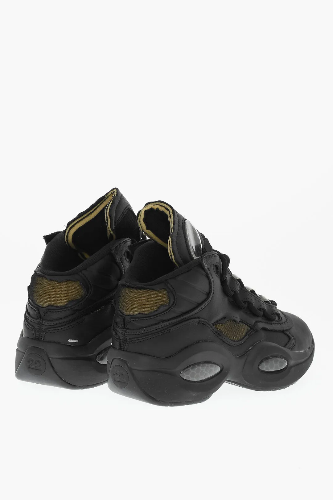 Maison Margiela Mm2 X Reebok Eco-Leather Unisex Mid Sneakers With Injected S